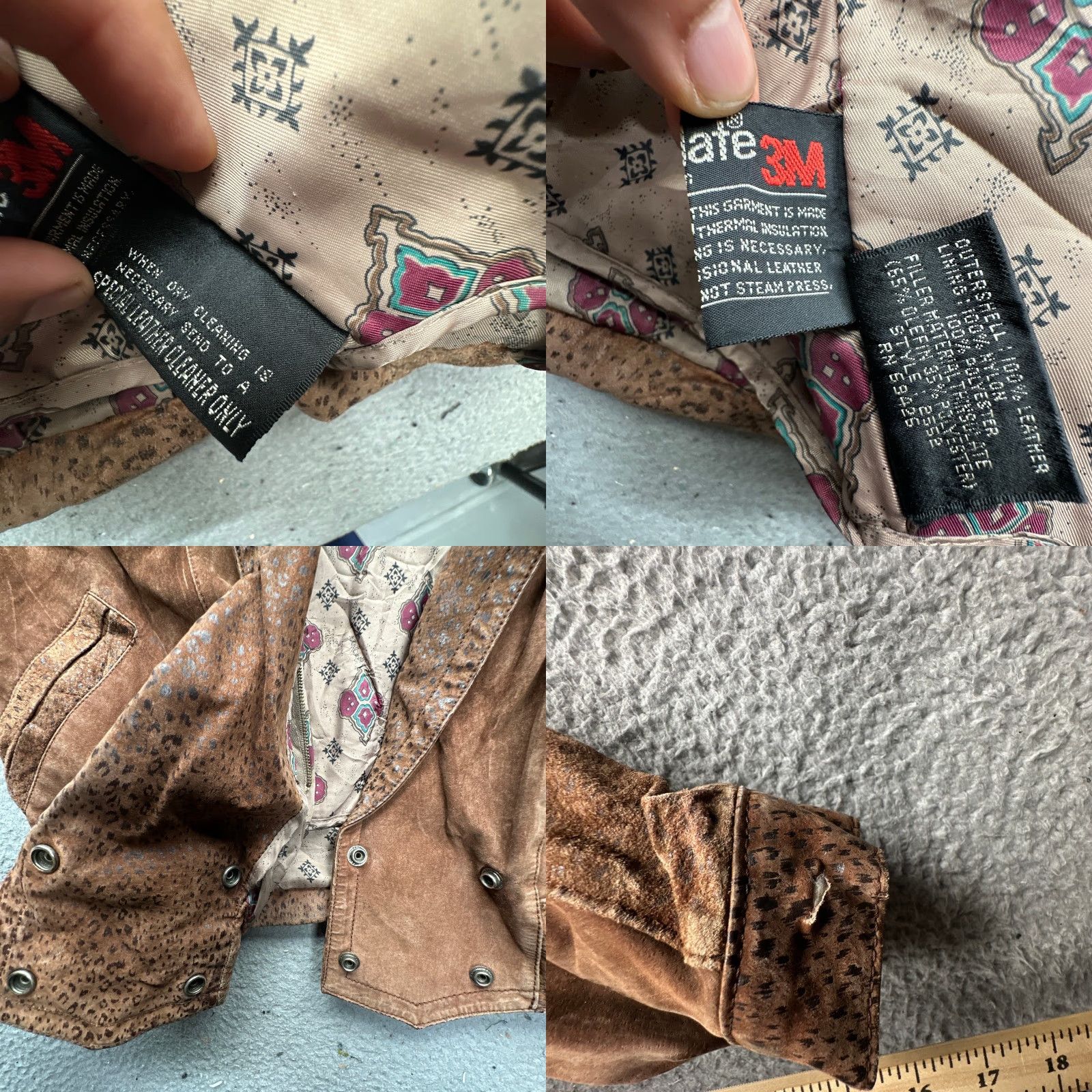 Vintage VINTAGE Byrnes & Baker Bomber Jacket Women Medium Suede Leather Thinsulate Lined Solid Brown 80s 90s Mens Womens Size M / US 6-8 / IT 42-44 - 9 Thumbnail