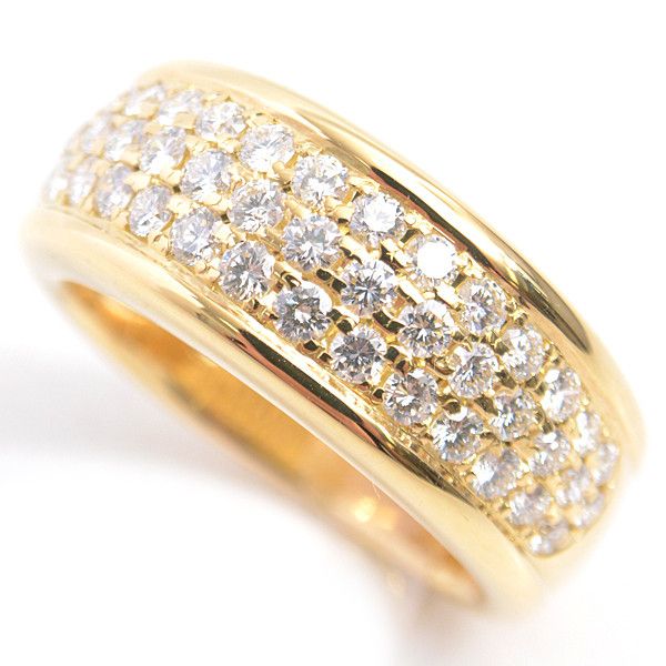 Other Other MONNICKENDAM K18 Yellow Gold Diamond Pave Ring 11.5 Metal Ring 63110 in Great Condition Size ONE SIZE - 1 Thumbnail