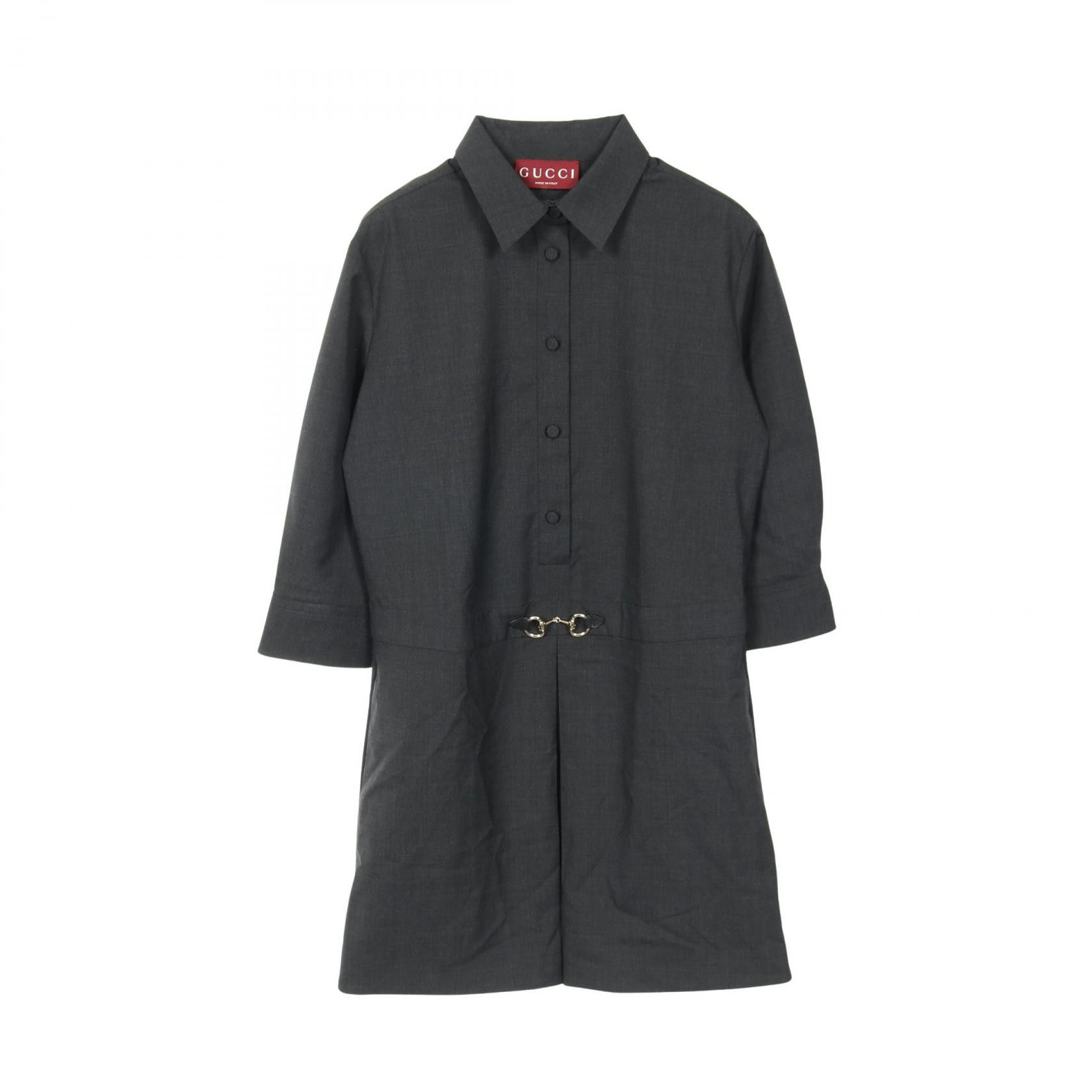 Gucci Gucci Gucci Horsebit Wool Dress Textile Dresses DUTY FREE for USA Size ONE SIZE - 1 Thumbnail