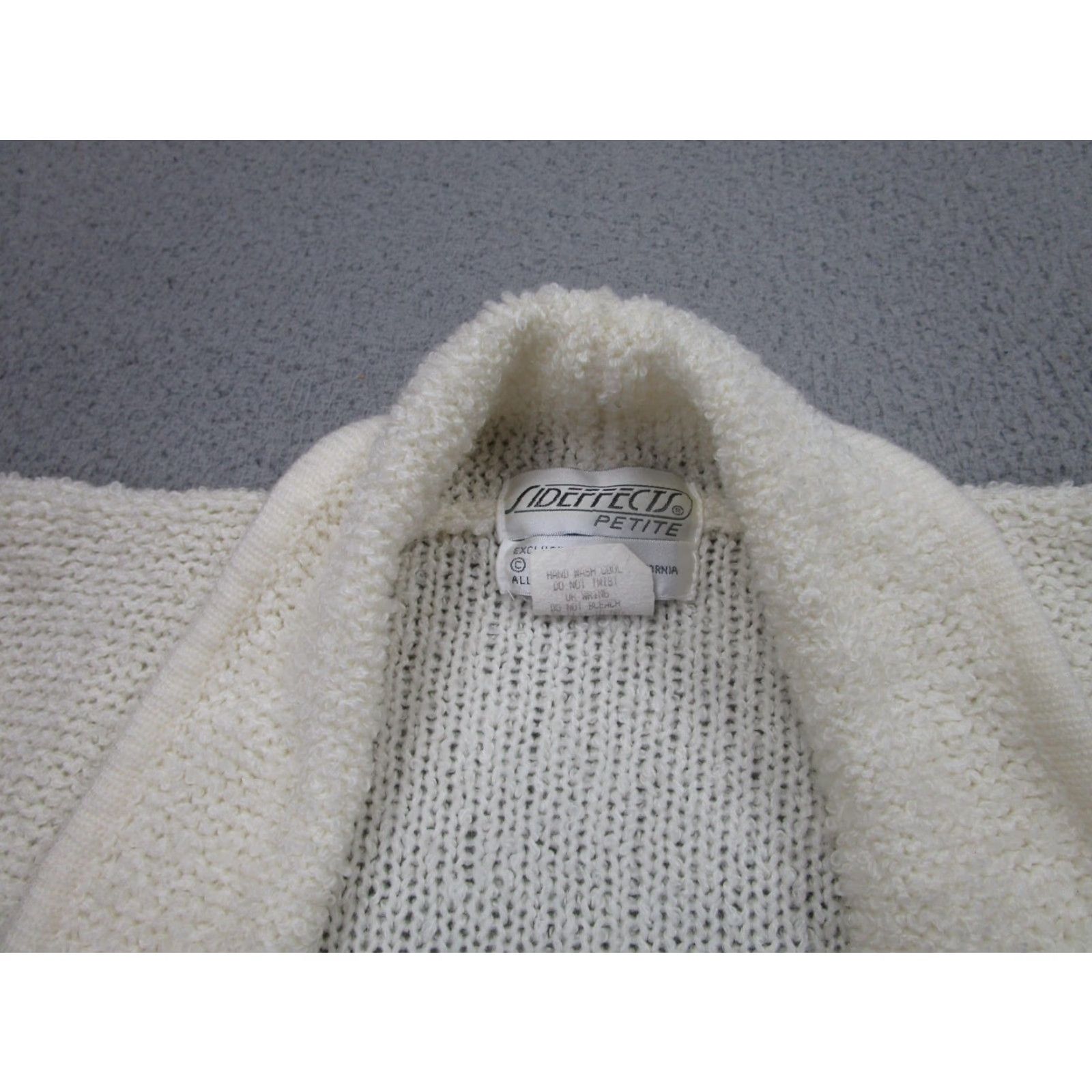 Vintage VINTAGE Sideffects Cardigan Sweater Womens Petite P XS White Knit Open Pockets Size S / US 4 / IT 40 - 5 Thumbnail