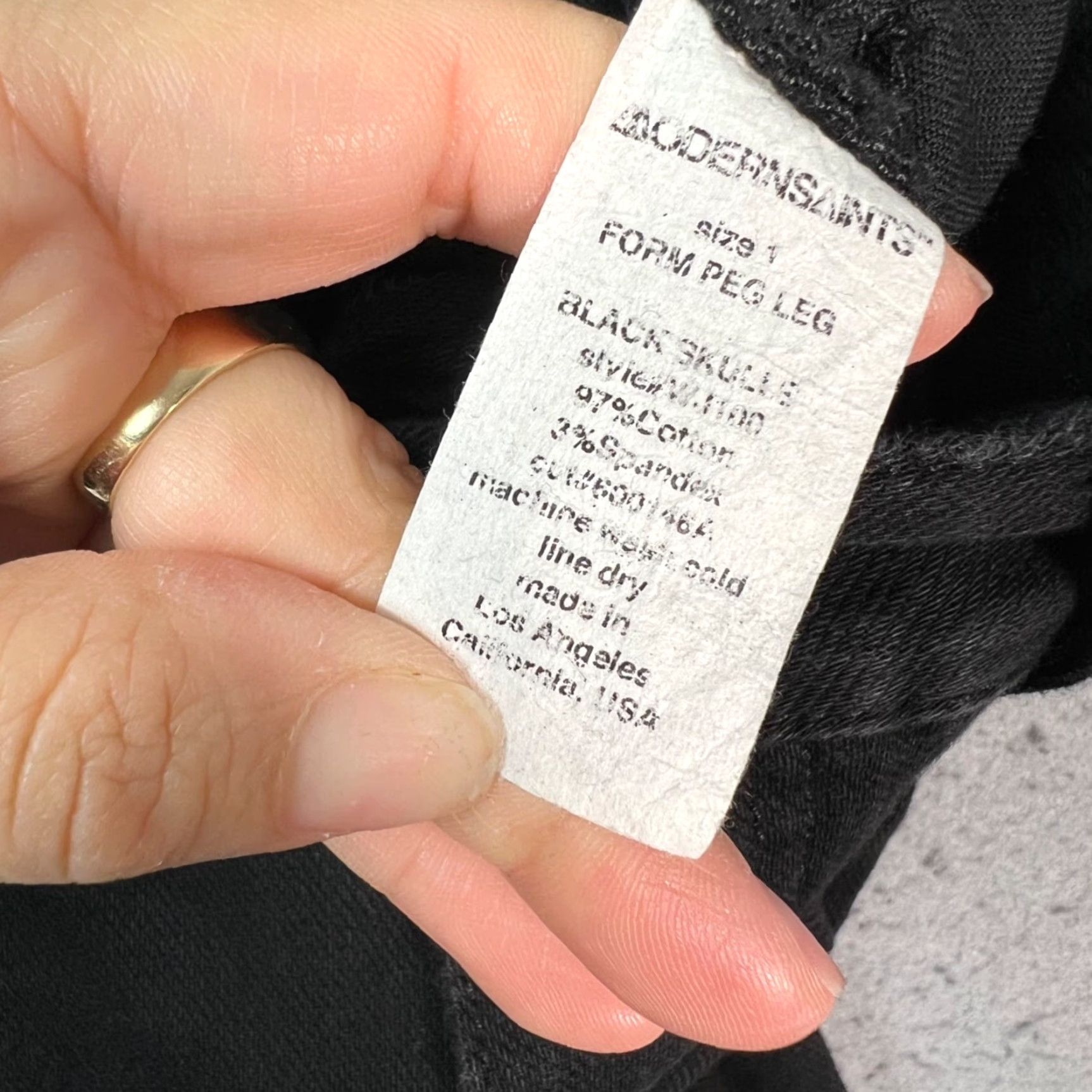 Vintage Modern Saints Womens Jeans Skull Embroidered Dark Denim Skinny 5-Pocket Size 1 Black Leather? Size 25" / US 0 / IT 36 - 4 Thumbnail