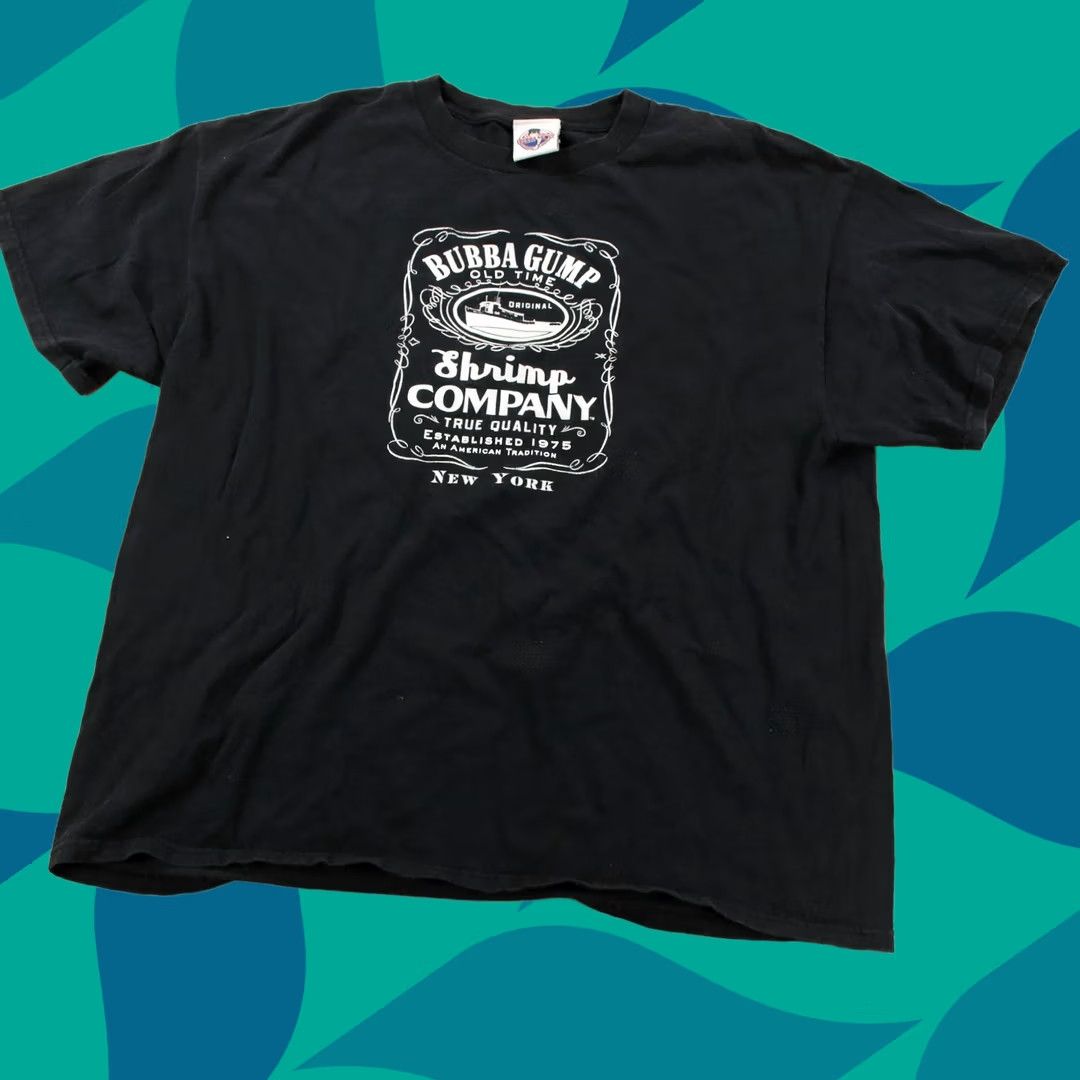 Shrimps vtg Bubba Gump Shrimp Co. Forest Gump 2004 T-Shirt XL Black Cotton Crew Neck Short Sleeve Men Vintage" Size US XL / EU 56 / 4 - 1 Thumbnail