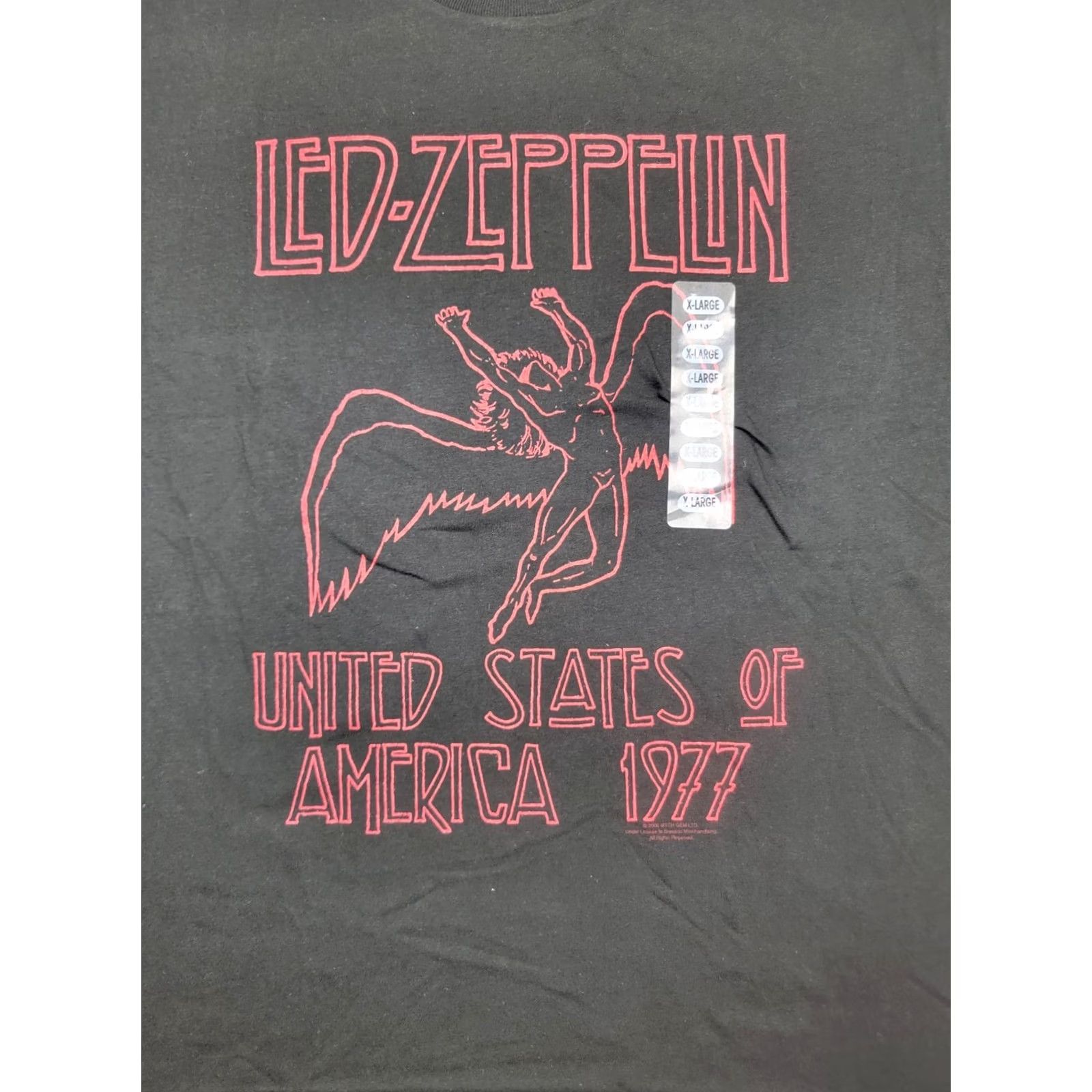 Vintage Led Zeppelin Shirt Adult XL United States of America 1977 Reprint 2006 The Core Shirt XL Black Band Music Rock Mens Size US XL / EU 56 / 4 - 3 Thumbnail