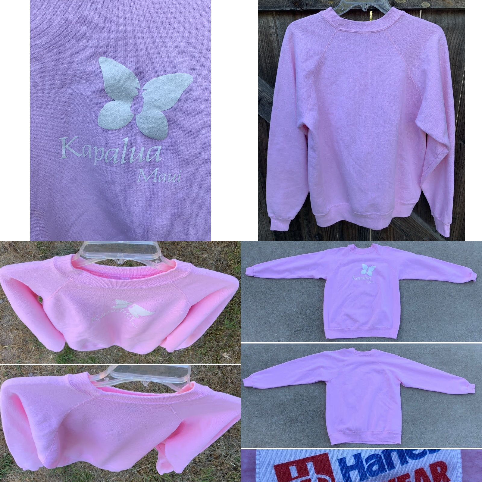 Hanes VINTAGE Hanes Kapalua Maui Graphic Sweatshirt Pullover Raglan Pink Aloha Hawaii Size L Mens Women? (Wait) Size US L / EU 52-54 / 3 - 8 Thumbnail