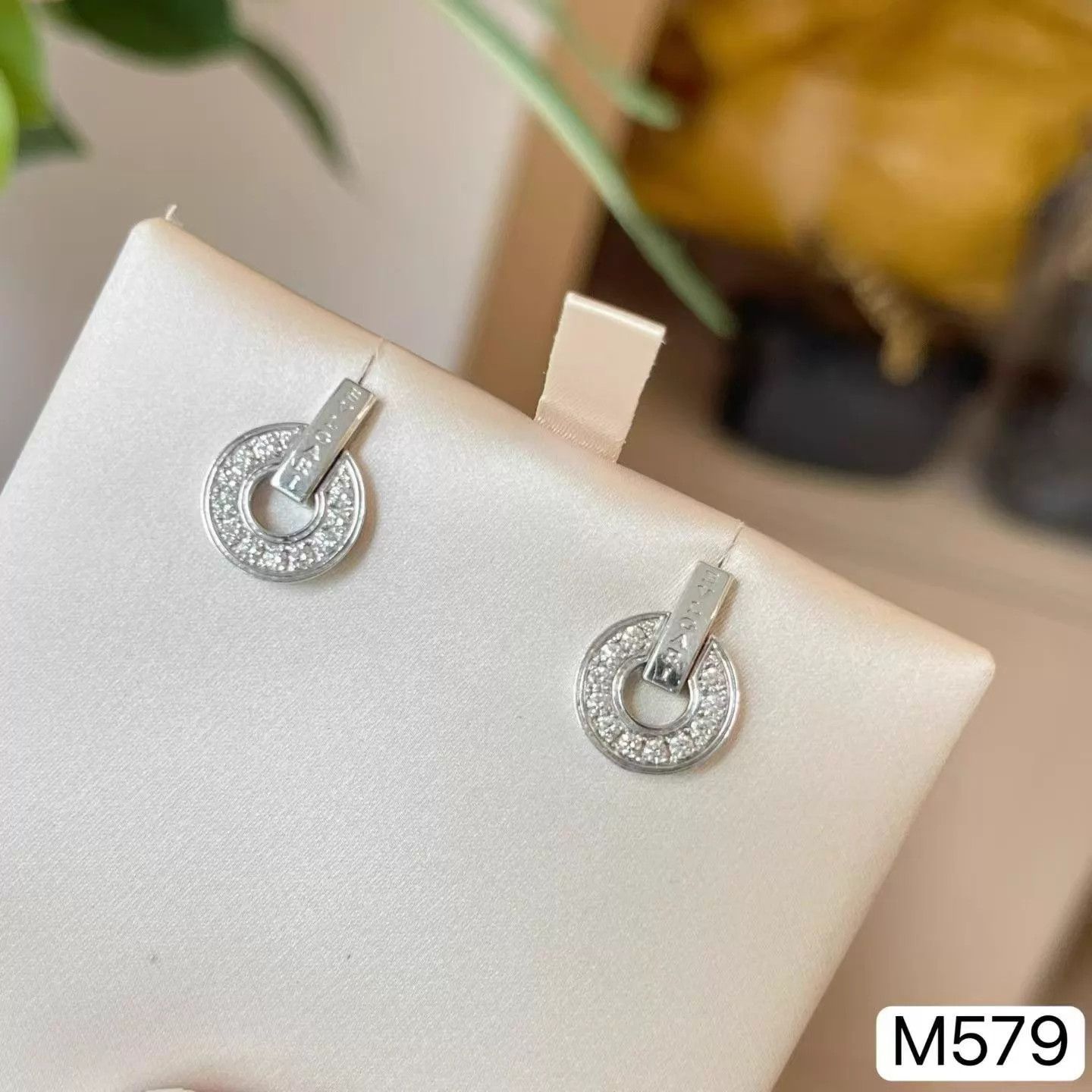 Bvlgari BVLGARI Coin Pave Diamond Disc Earrings Like New 58500 MSRP Size ONE SIZE - 4 Thumbnail