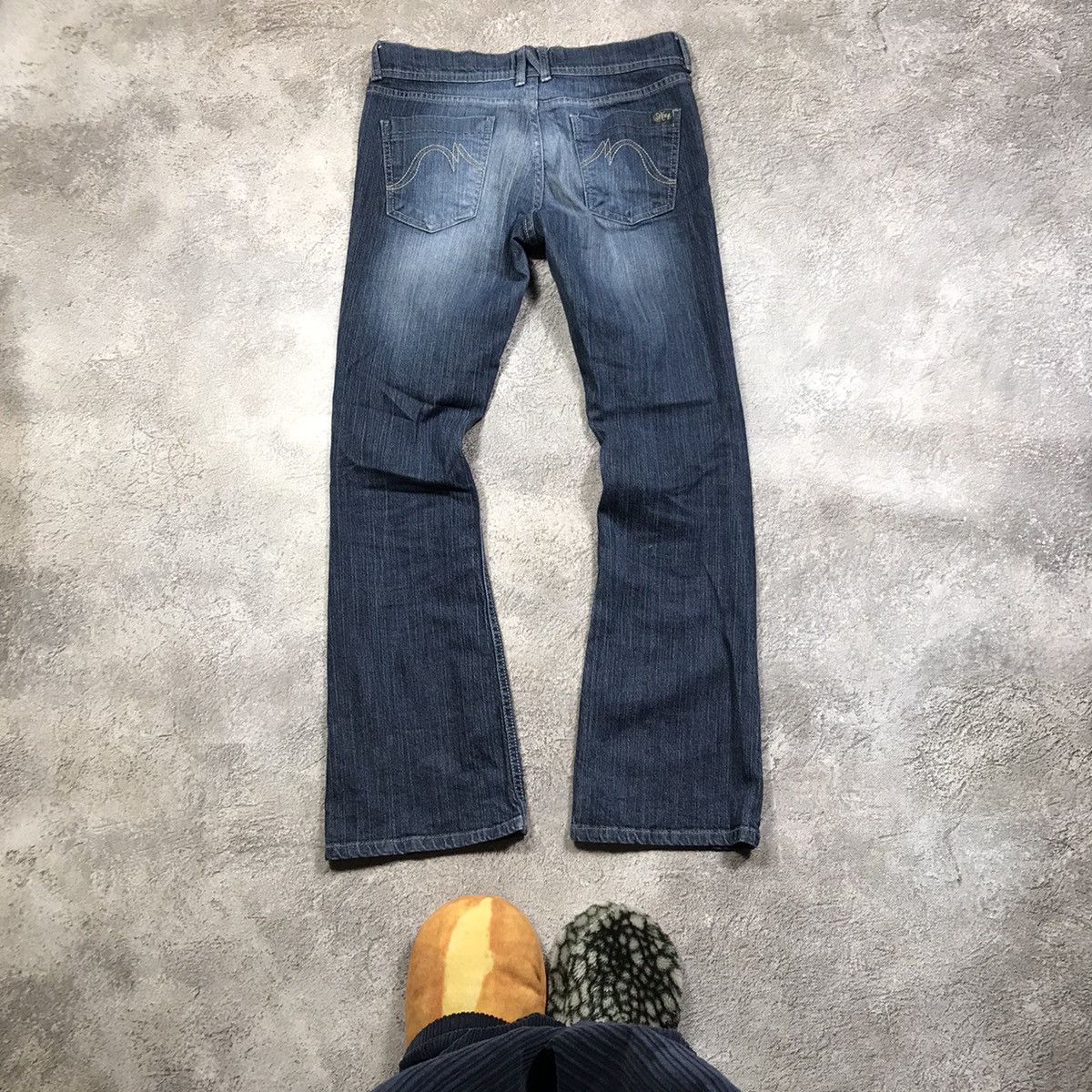 Vintage Vintage Y2K Distressed Flared Denim Jeans Grunge Skate 28 Size 28" / US 6 / IT 42 - 3 Thumbnail