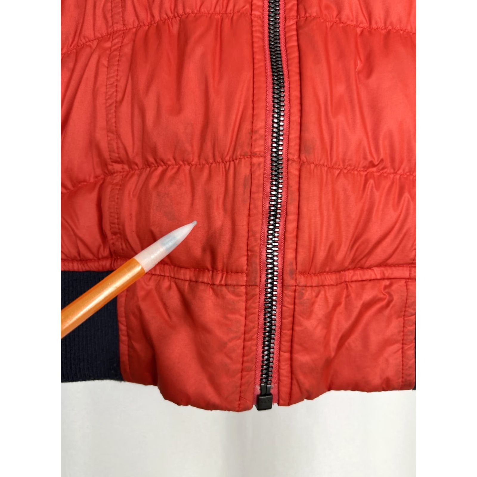 Athleta VINTAGE Athleta Dobby Goose Down Red Puffer Bomber Jacket womens XS full zip Size XS / US 0-2 / IT 36-38 - 7 Thumbnail