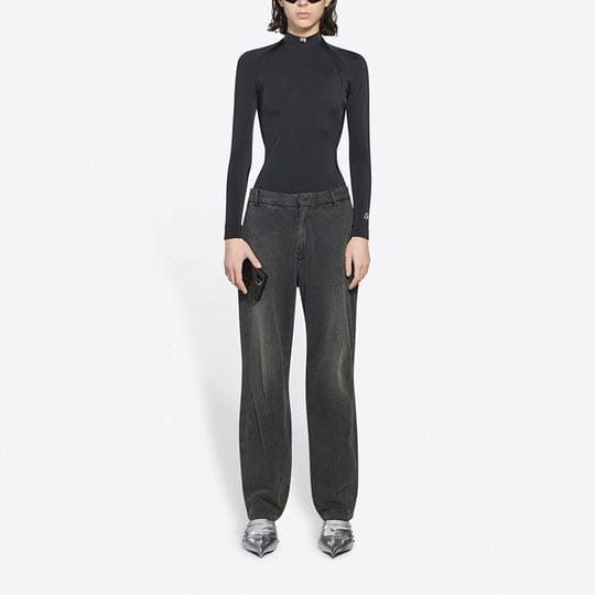 Balenciaga o1bcso1str1124 Sporty B Long Sleeve Tank Top in Black Size M / US 6-8 / IT 42-44 - 6 Thumbnail