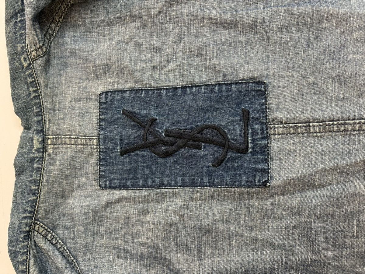 Yves Saint Laurent YSL SS2007 Cotton-Linen Denim Patchwork Chore Jacket - IT 54 Size US L / EU 52-54 / 3 - 18 Thumbnail