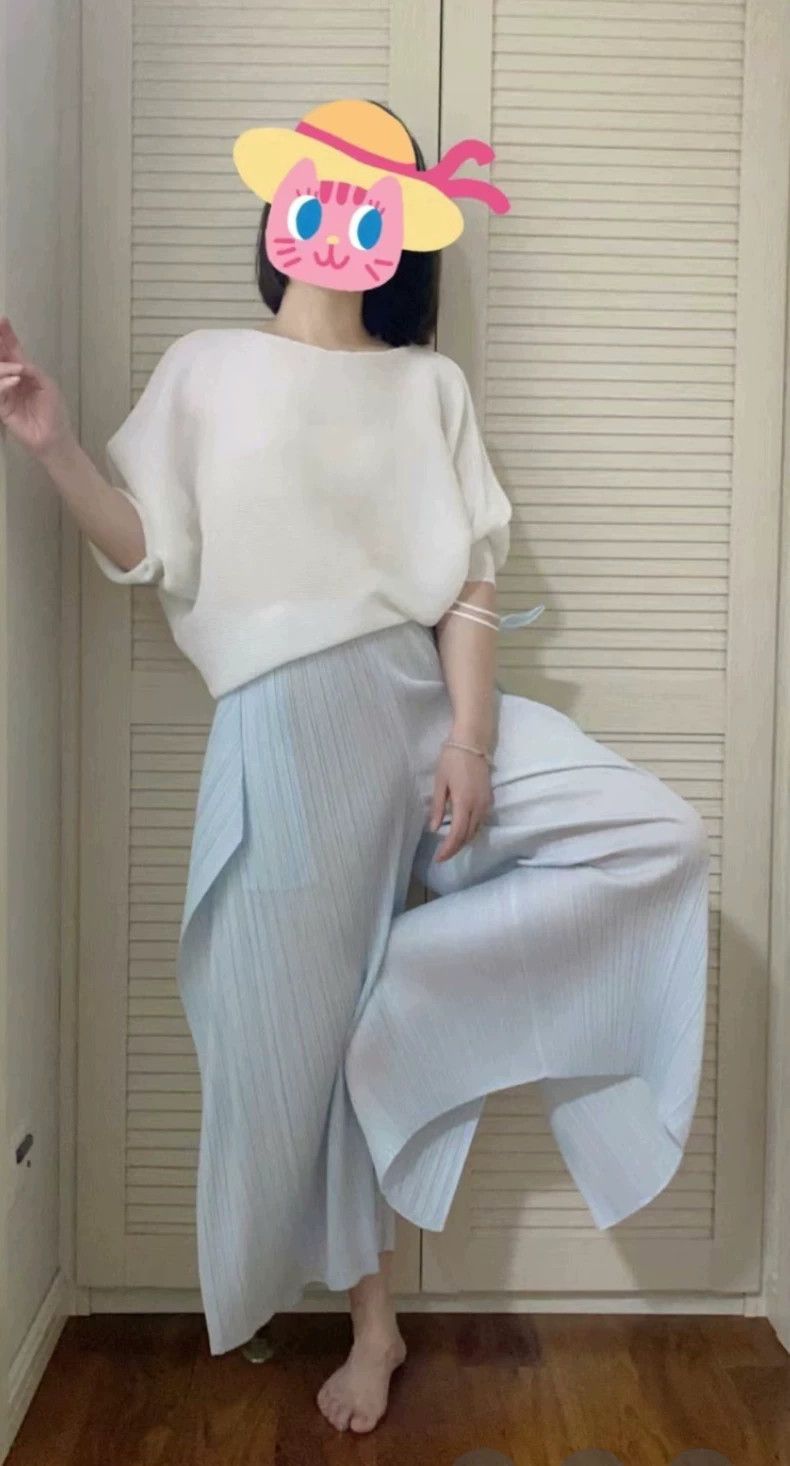 Issey Miyake Issey Miyake size:3 Light blue kelp sleeve top Size M / US 6-8 / IT 42-44 - 1 Thumbnail