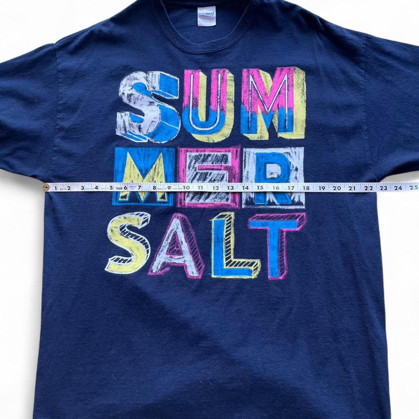 Gildan Y2K Summer Salt Multi-Colored Spell-Out Graphic T-Shirt Size US L / EU 52-54 / 3 - 6 Thumbnail