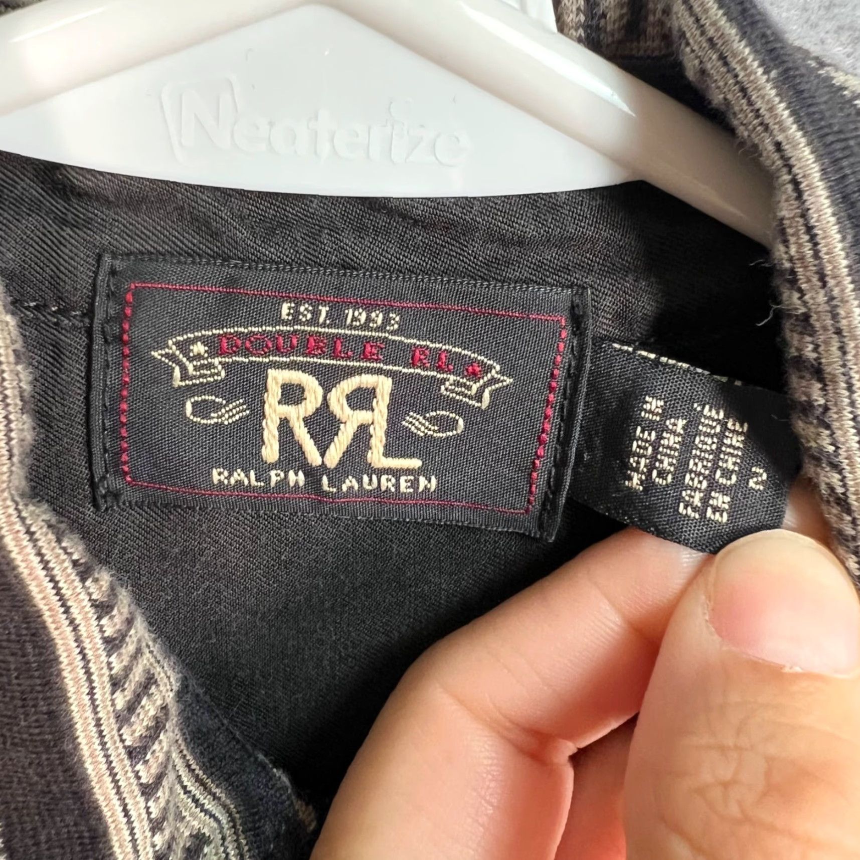 Ralph Lauren VINTAGE Double RL Ralph Lauren Womens Size 2 Black & Beige Long Sleeve Button-Up Shirt Size XS / US 0-2 / IT 36-38 - 3 Thumbnail