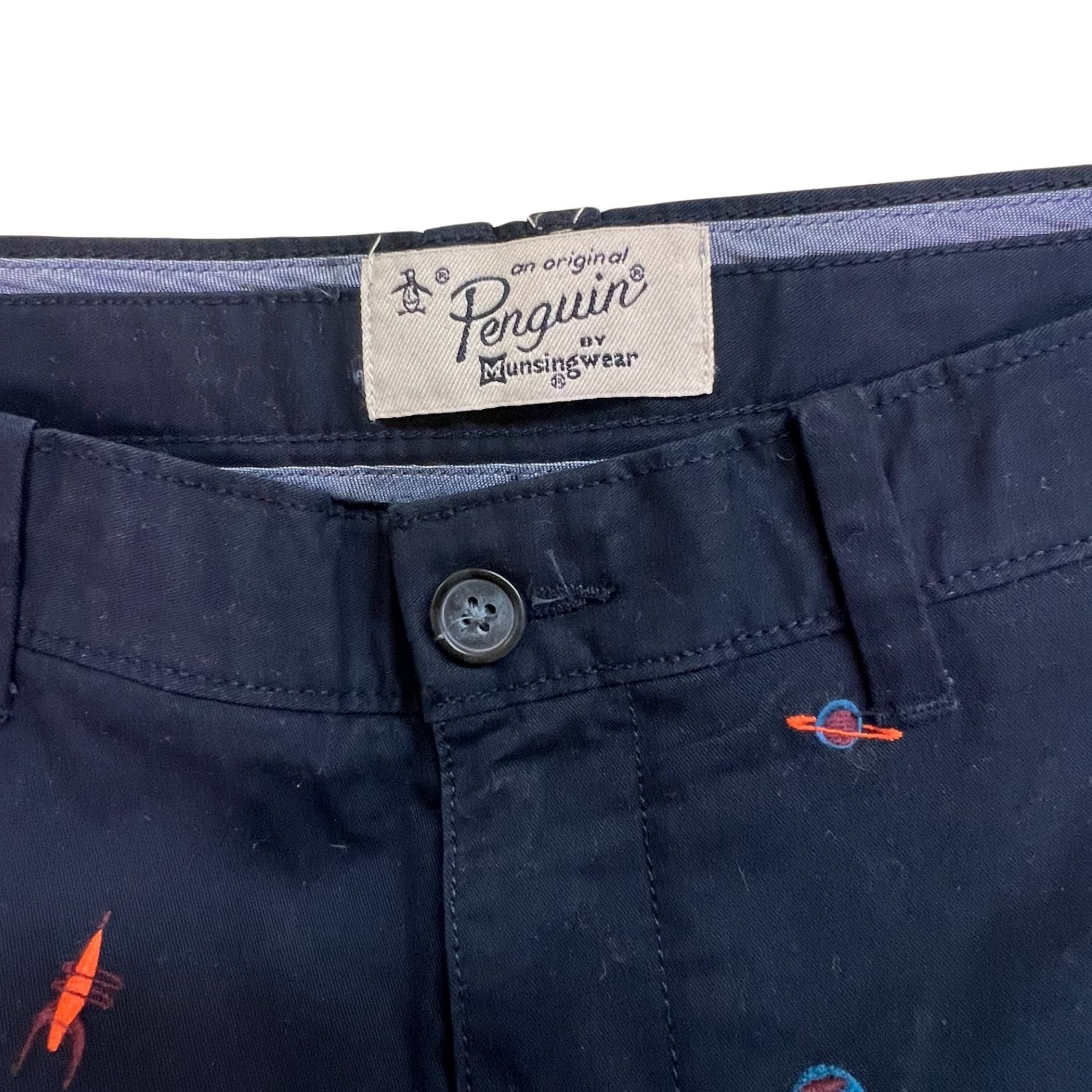 Other Penguin By Munsingwear Navy Blue Embroidered Space Pants Siz Size 30" / US 8 / IT 44 - 13 Thumbnail