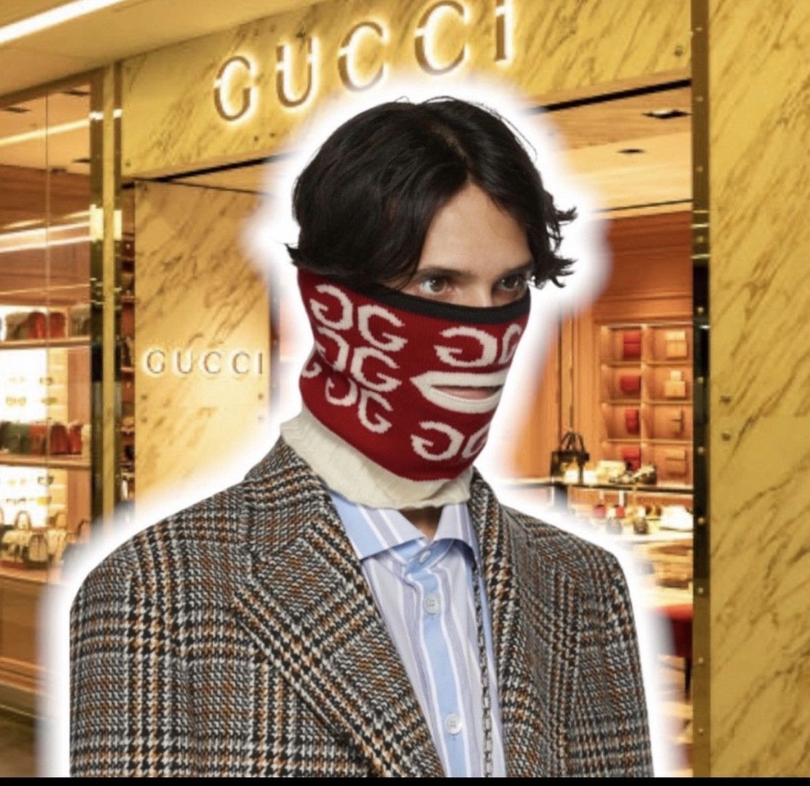 Gucci GuCCi Jacquard Mouth Opening 😲 Neck Warmer🧣 Size ONE SIZE - 1 Thumbnail