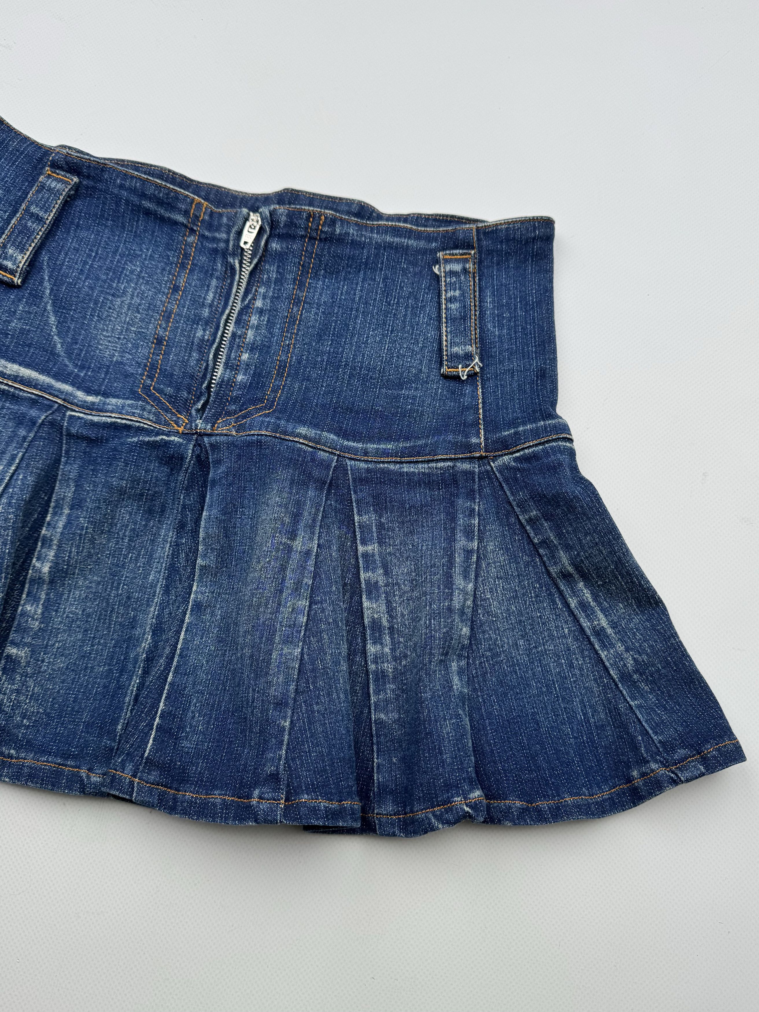 90's Mini Flared Denim Skirt B33(V345)