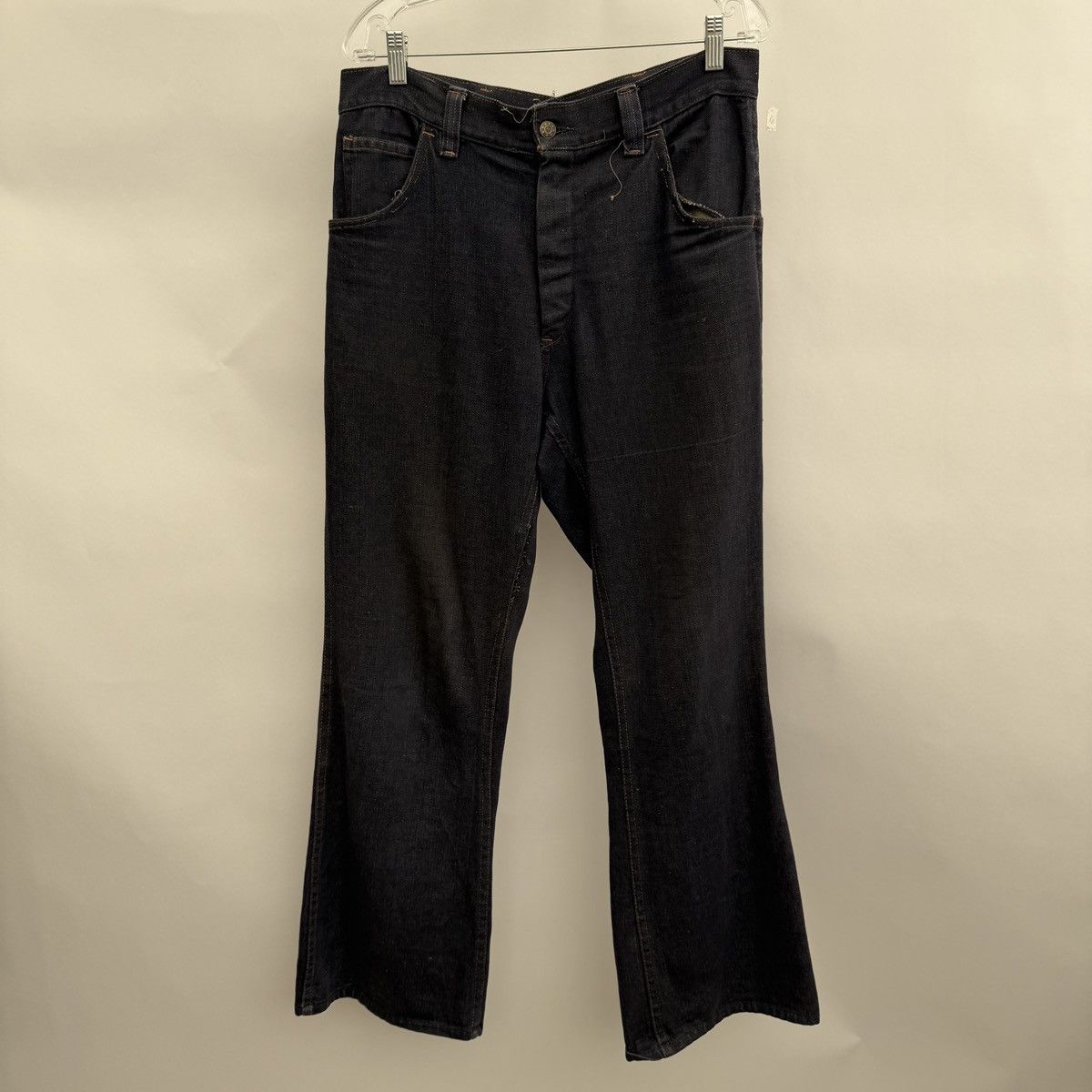 Vintage Vintage Hill & Holt Ltd. “destroyed” deep blue bootcut jeans Size US 34 / EU 50 - 1 Thumbnail