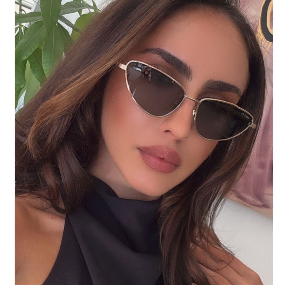Gucci CNEW Gucci GG1879S Gold Grey Cat Eye Sunglasses | Grailed
