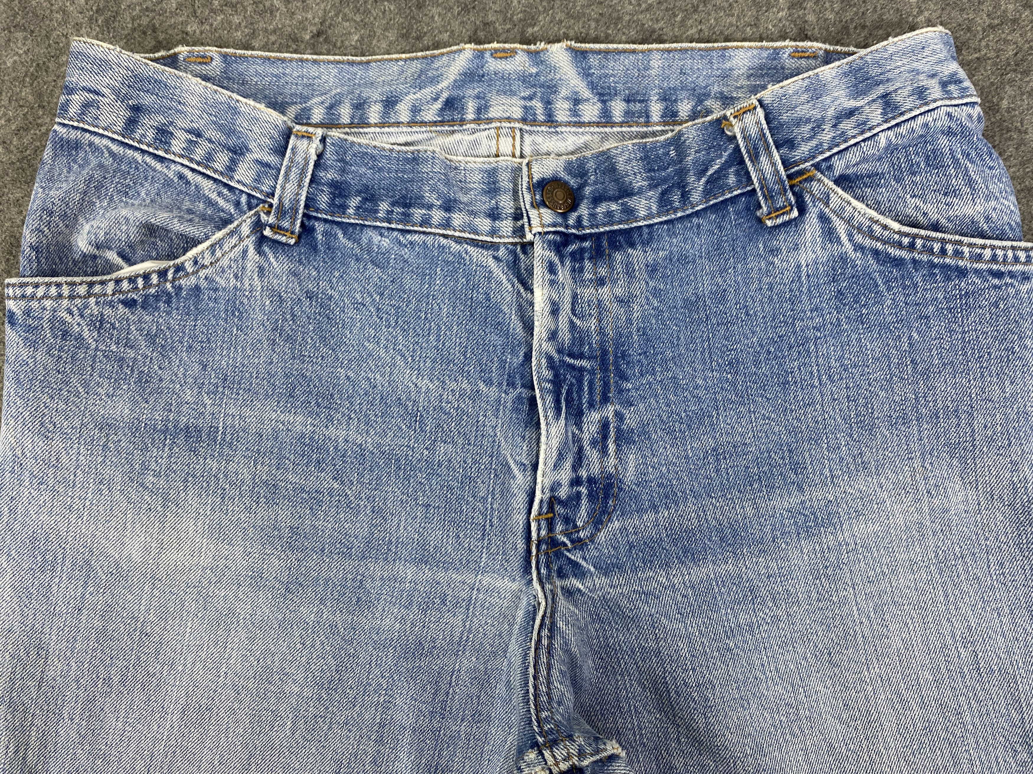 Japanese Brand Light Blue Vintage Levi's Orange Tab Flare 33x30.5 - JN3377 Size US 33 - 3 Thumbnail