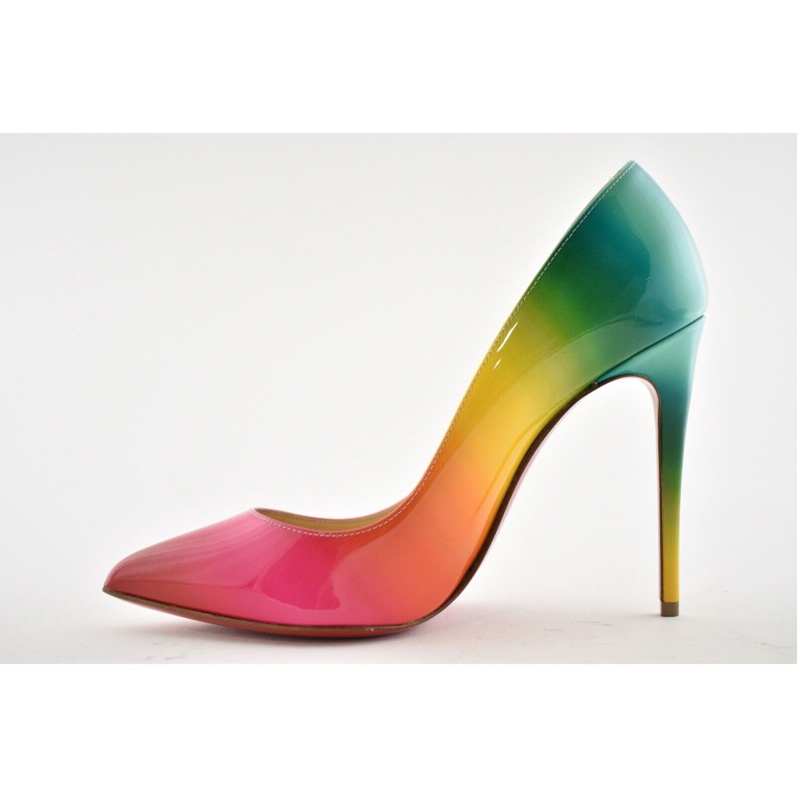 Christian Louboutin Christian Louboutin Pigalle Follies 100 Rainbow Red Blue Size US 5.5 / IT 35.5 - 6 Thumbnail