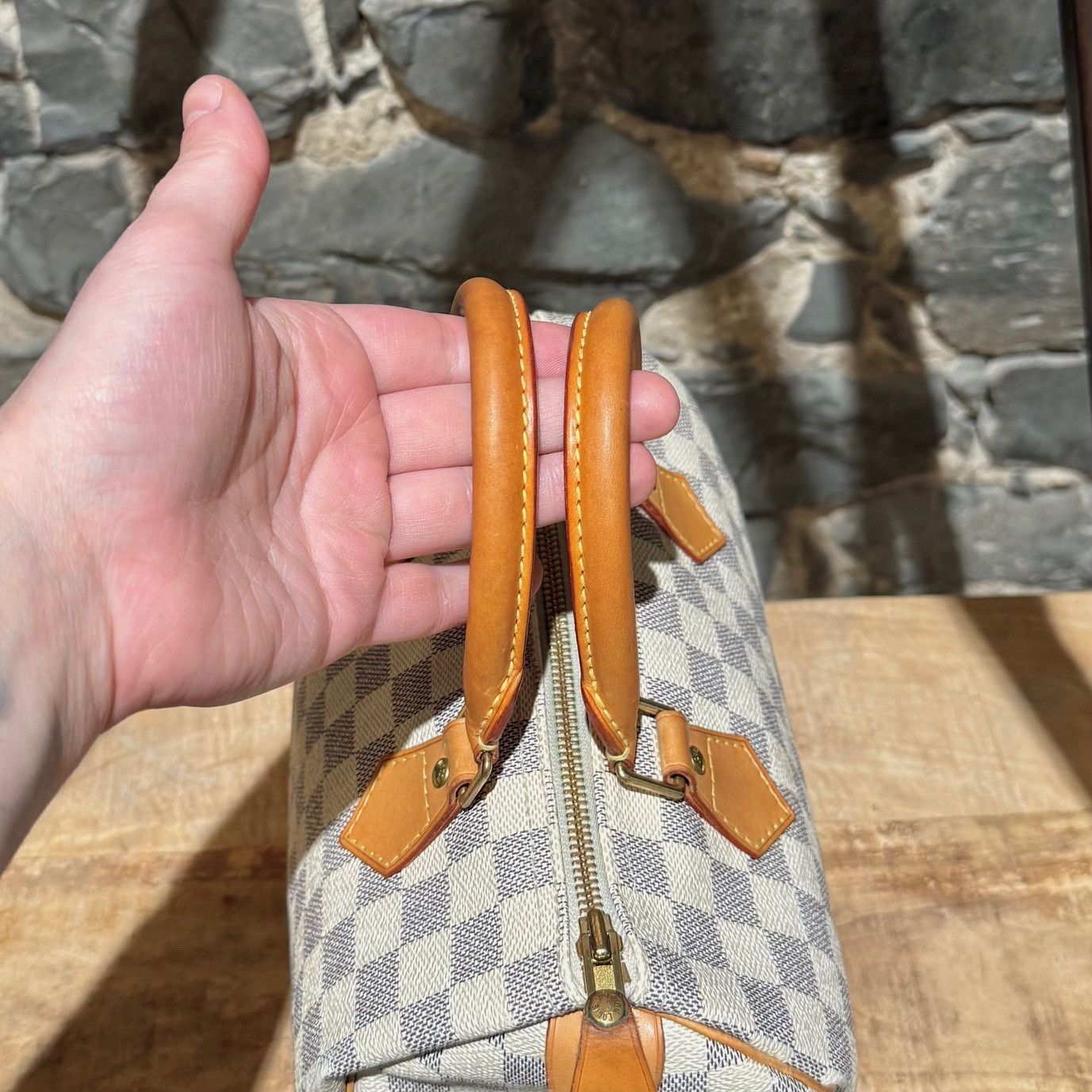 Louis Vuitton Louis Vuitton 2007 Damier Azur Speedy 25 Handbag Size ONE SIZE - 14 Thumbnail