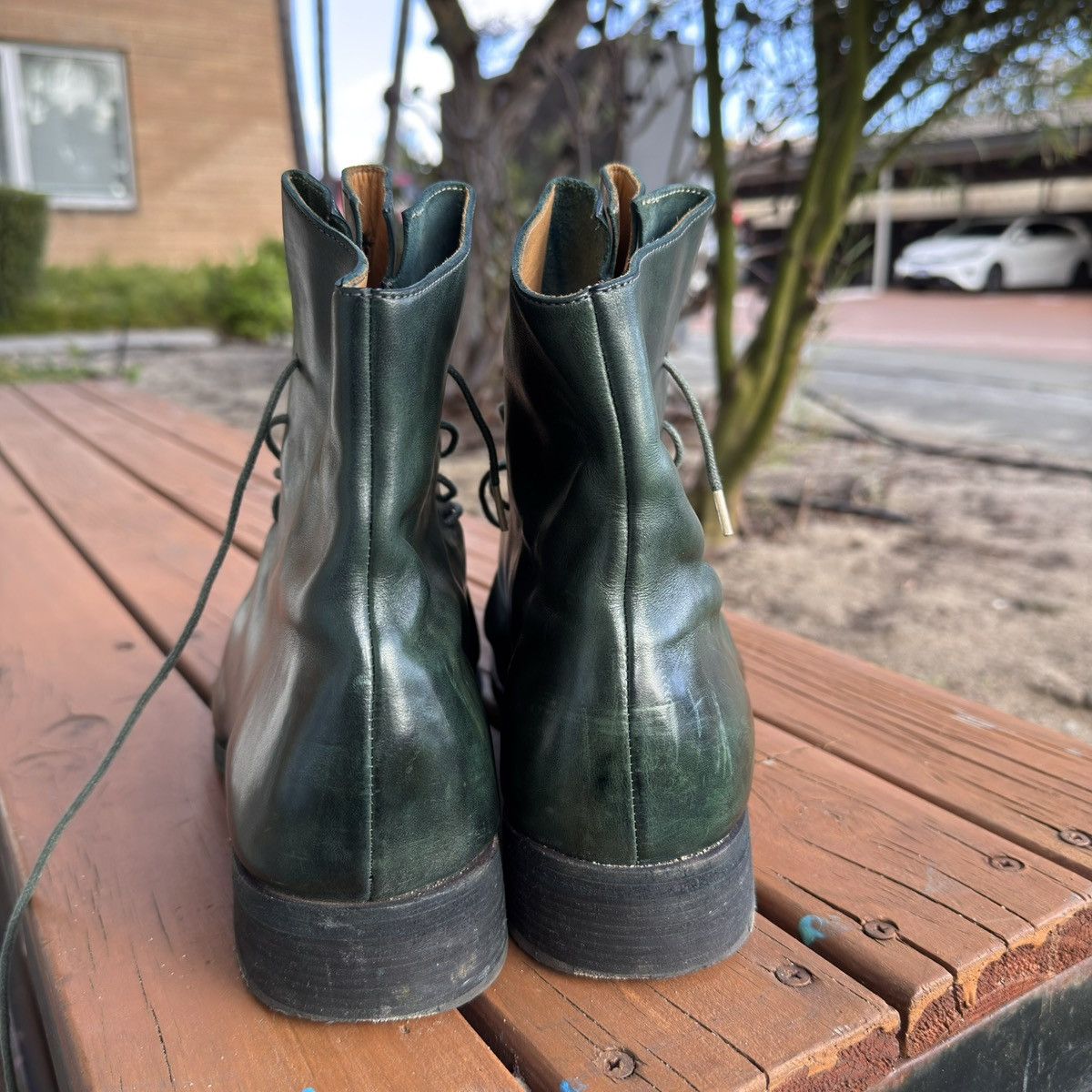 Ma+ M.a+ Dark Green Cow Leather Boots – Size 42 Size US 9 / EU 42 - 6 Thumbnail