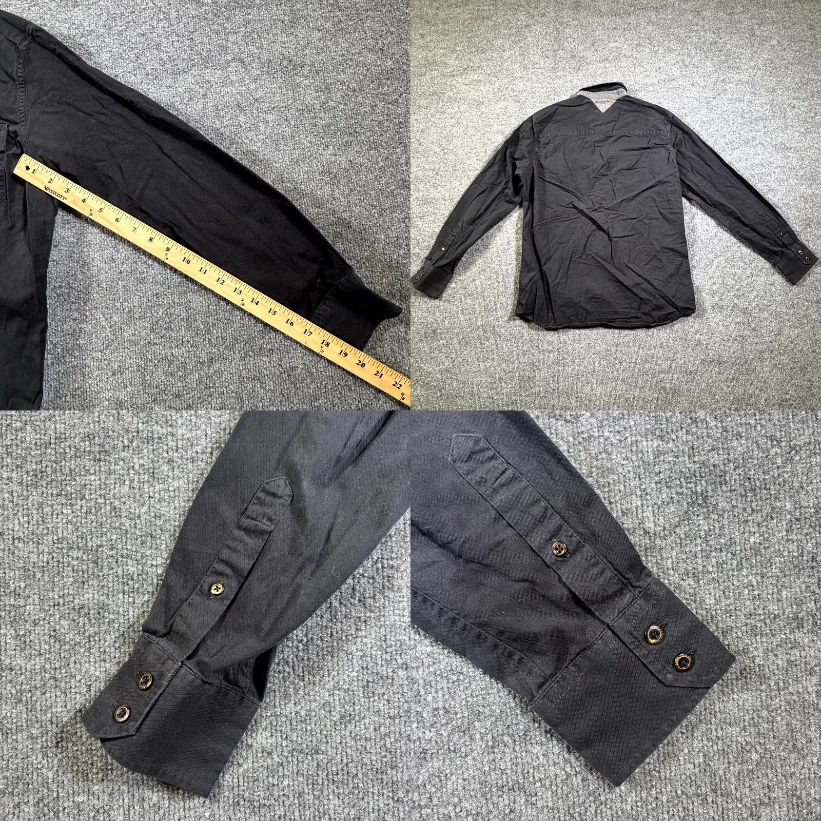 Vintage Rock & Republic Button-Up Shirt Mens M Black Cotton Long Sleeve Utility Workwear Size US M / EU 48-50 / 2 - 8 Thumbnail