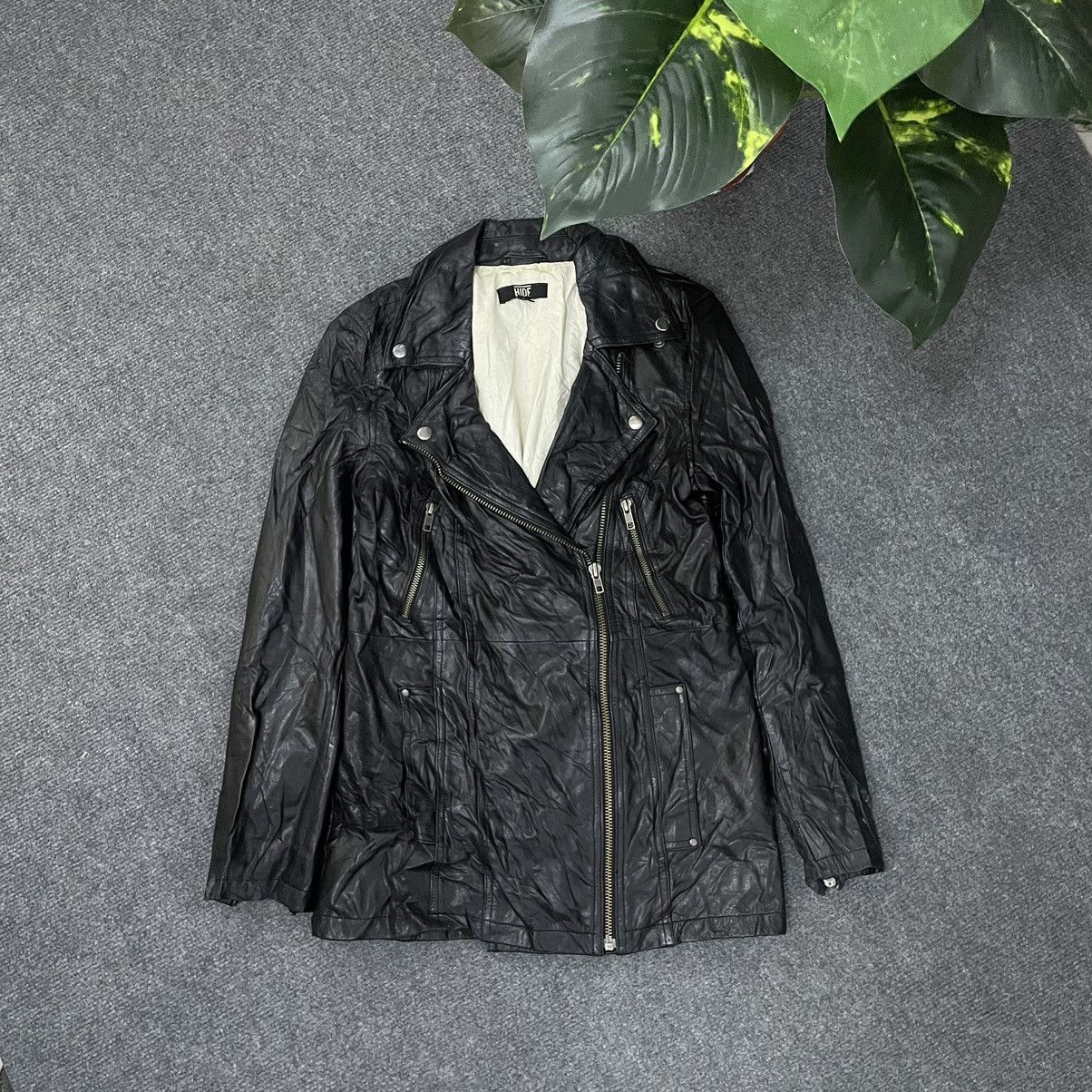 Genuine Leather × Japanese Brand Hide Cowhide Leather Double Collar Bikers Jacket Rockabilly Size US S / EU 44-46 / 1 - 1 Thumbnail