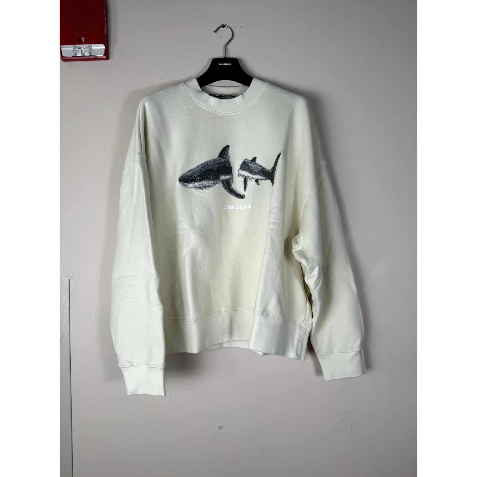 Palm Angels o1rshd1 Shark Crewneck Butter Sweatshirt in Grey Size US XL / EU 56 / 4 - 2 Thumbnail