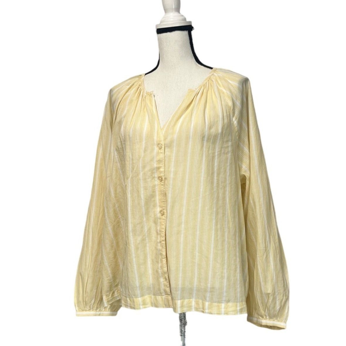 Other Treasure & Bond Split Neck Top In Beige- Ivory Wander Stripe Size L / US 10 / IT 46 - 3 Thumbnail