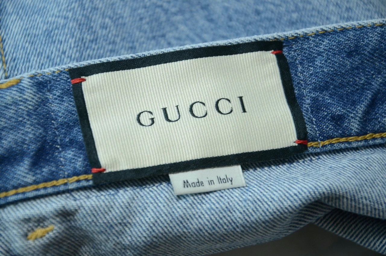 Gucci Gucci Blue Washed Distressed Cat Whisker Denim Short 33 Size US 33 - 8 Thumbnail