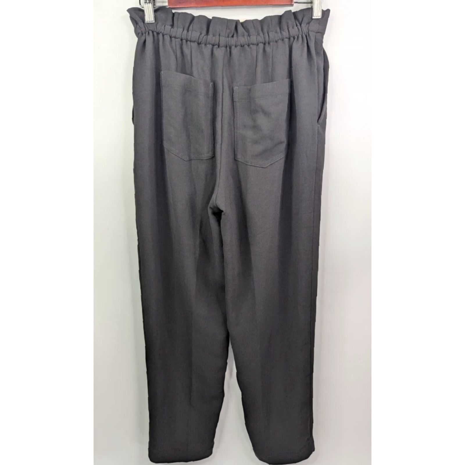 Madewell NWT Madewell Womens Pants Paperbag Drawstring Black Size 2 Tapered Elastic Waist Pockets MC990 Size 26" / US 2 / IT 38 - 5 Thumbnail