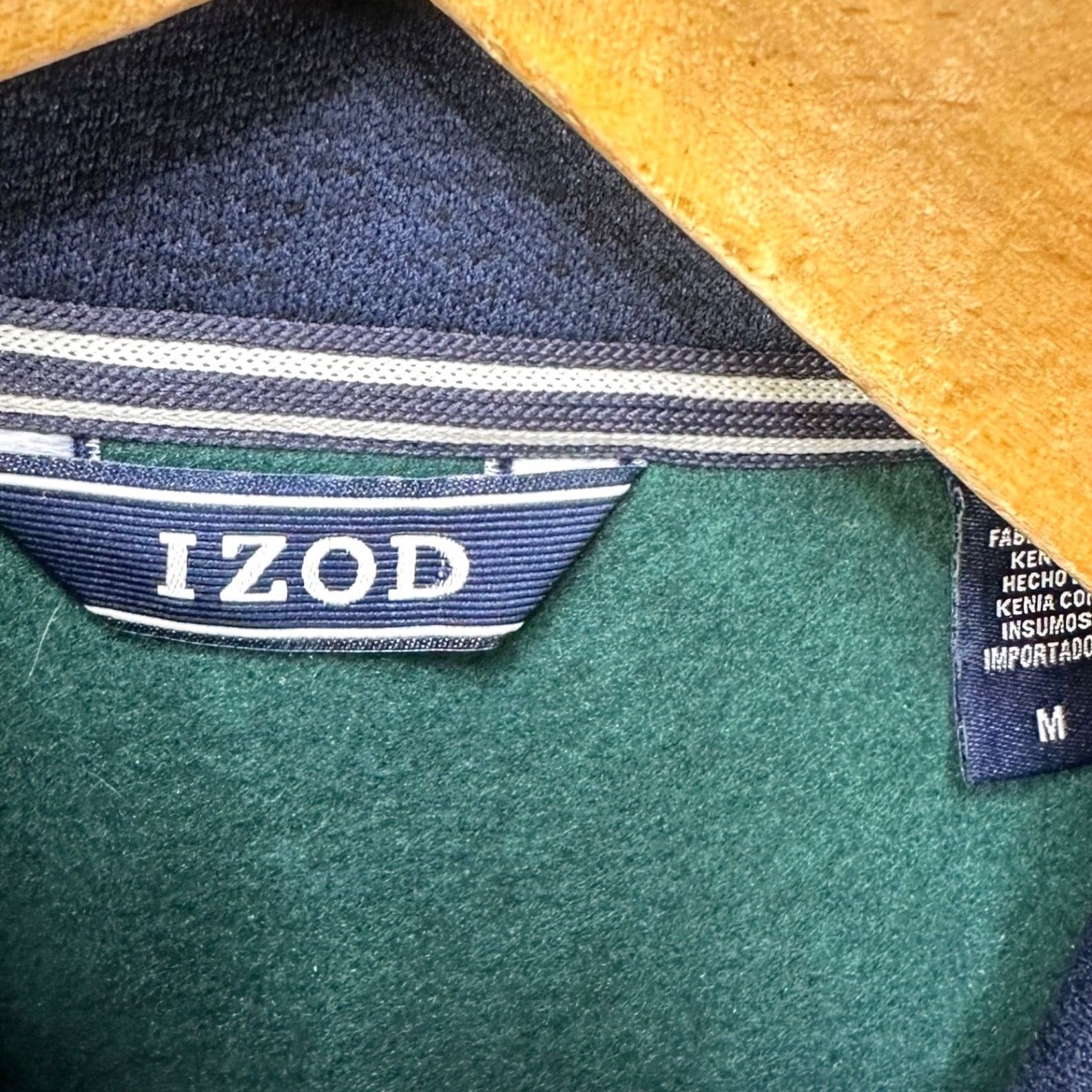 Izod IZOD Vest Mens Fleece Full Zip Pockets Green Geometric Outdoor Casual Jacket/Coat, Short, Regular Fit, 300 Warmth Weight, M Size US M / EU 48-50 / 2 - 5 Thumbnail