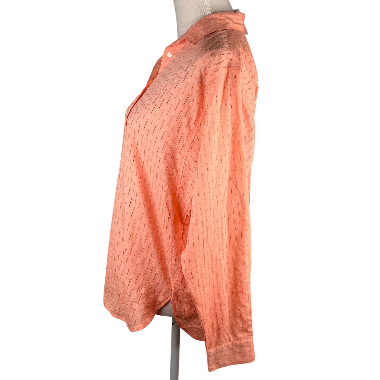 Loft LOFT Button Down Shirt Peach Textured Small New Size S / US 4 / IT 40 - 5 Thumbnail