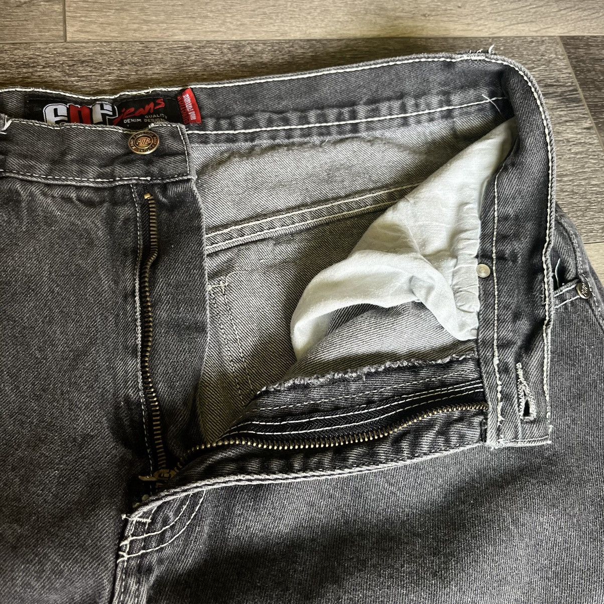 Vintage Vintage 1990s FNF Carpenter Skater Baggy Denim Jeans 34x32 Size US 34 / EU 50 - 8 Thumbnail