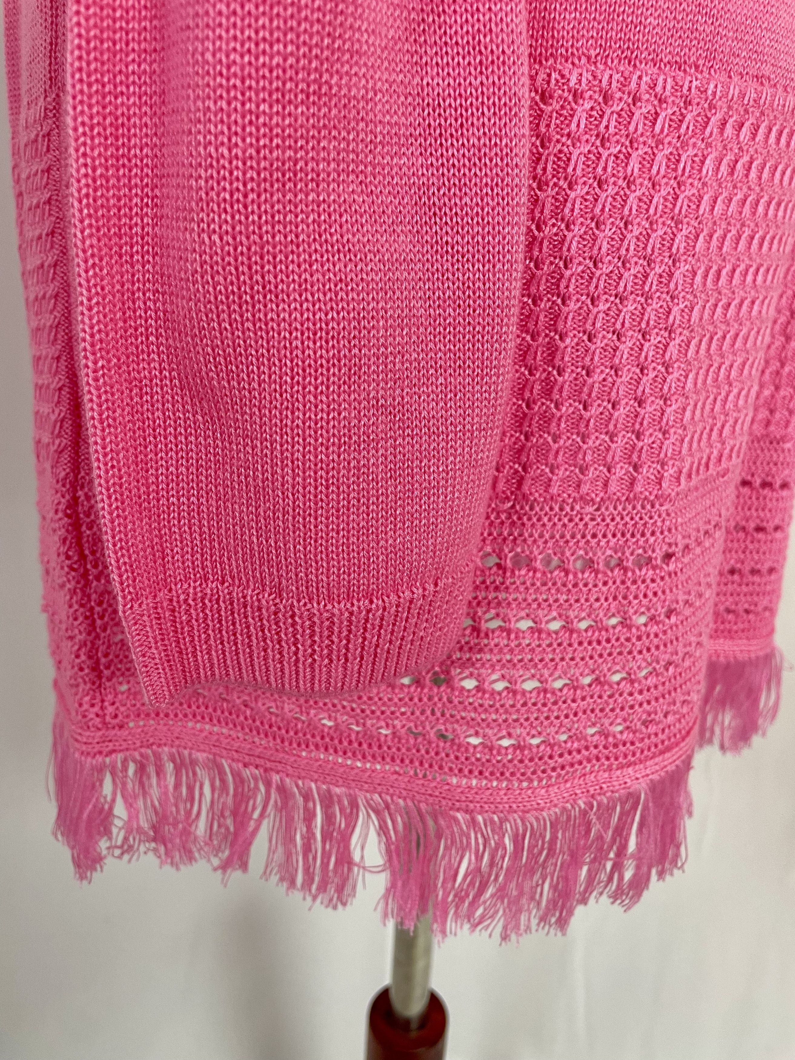 Talbots Talbots Noble Fringe Open Cardigan Sweater Petite Large Pink Size L / US 10 / IT 46 - 4 Thumbnail