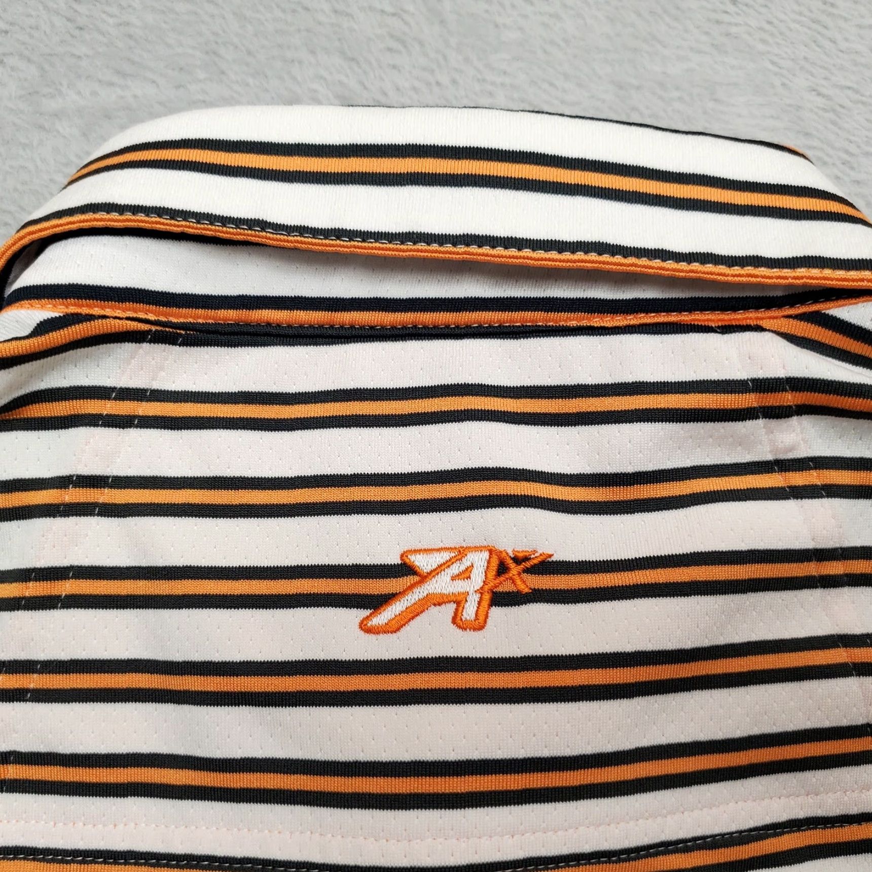 Vintage Ahead Extreme Polo Shirt Mens M Orange Striped Logo Embroidered Golf Course MT Size US M / EU 48-50 / 2 - 6 Thumbnail