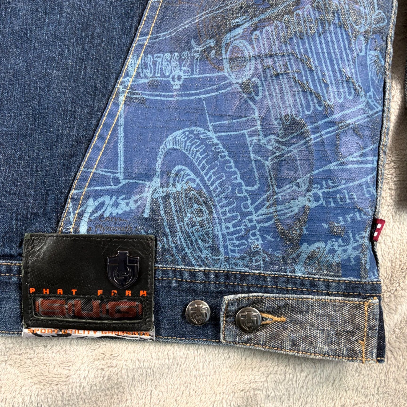Phat Farm VINTAGE Phat Farm Denim Baggy Hip Hop Jacket 3XL Jeans 38x33 Set Size US 39 - 5 Thumbnail