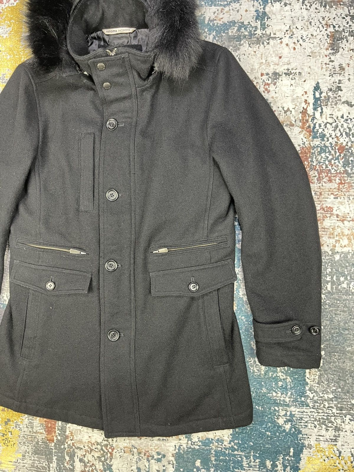 Renoma Renoma Homme Cashmere Wool Hooded Flight Coats Size US L / EU 52-54 / 3 - 4 Thumbnail