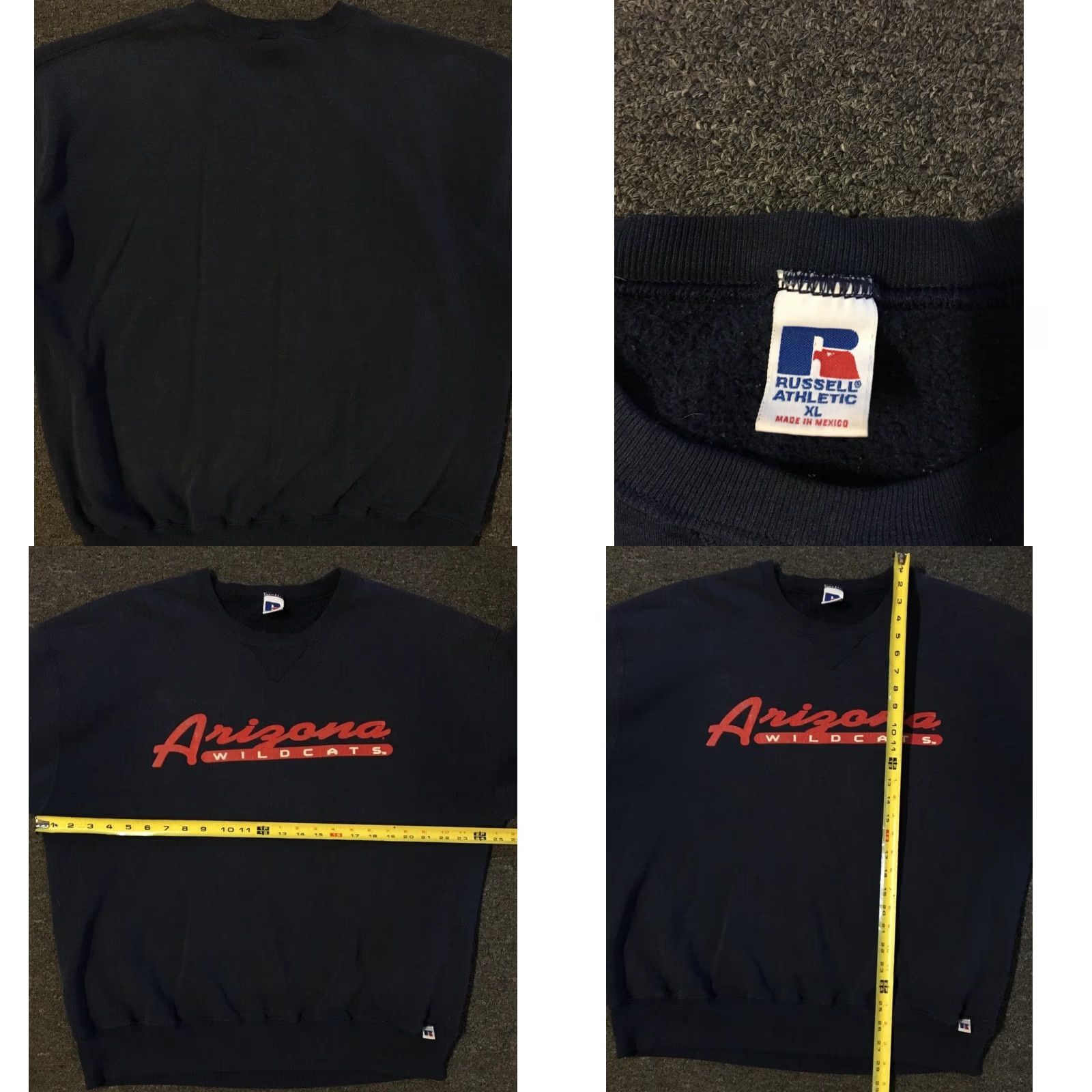 Russell Athletic VINTAGE Russell Arizona Wildcats Sweatshirt Hoodie XL Blue College University 90s Faded Distressed Spellout Men Size US XL / EU 56 / 4 - 8 Thumbnail
