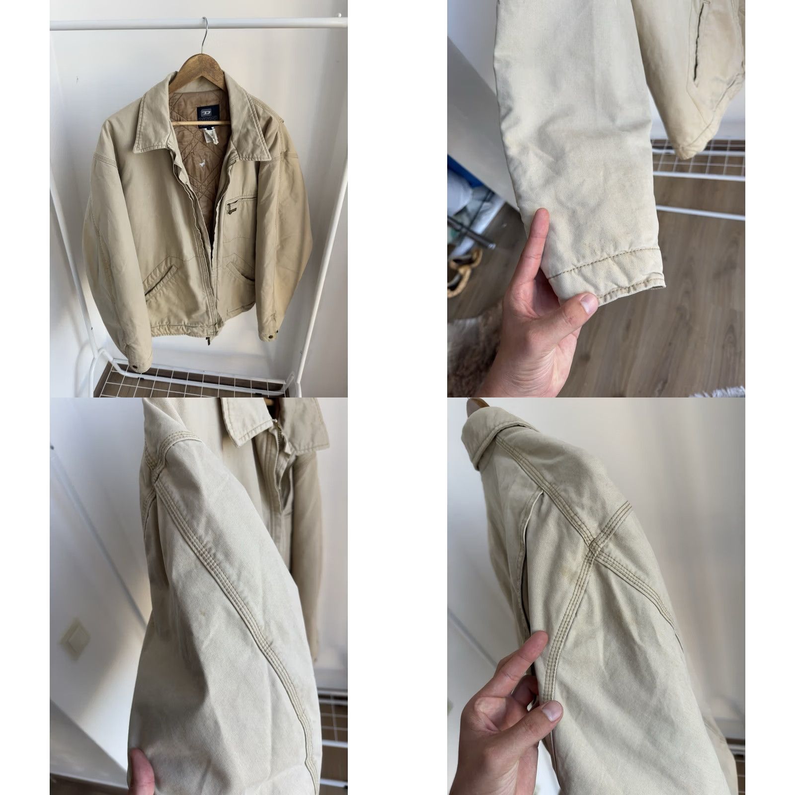 Diesel DIESEL VINTAGE DETROIT 90s BEIGE JACKET XL MEN Bomber Jacket Retro Streetwear Classic Denim Canvas Urban Punk 80s 90s USA Mens Size US XL / EU 56 / 4 - 8 Thumbnail