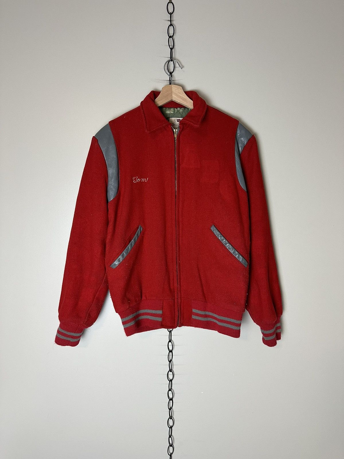 Vintage Vintage 1970s Chain Stitched Varsity Jacket Large Size US L / EU 52-54 / 3 - 1 Thumbnail