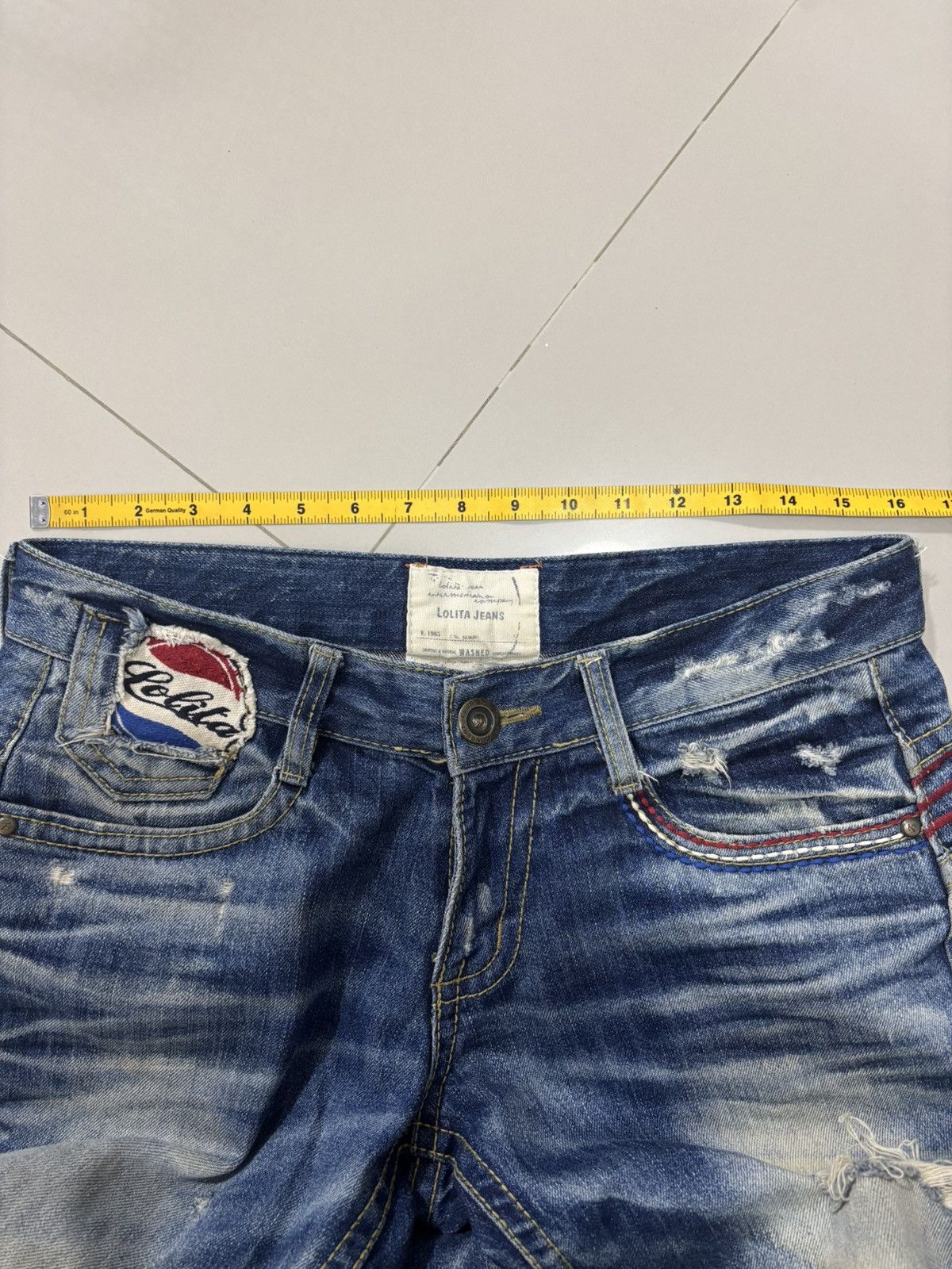 If Six Was Nine Thrashed Distressed LOLITA PEPSI Jeans ERD Grunge Size US 32 / EU 48 - 18 Thumbnail