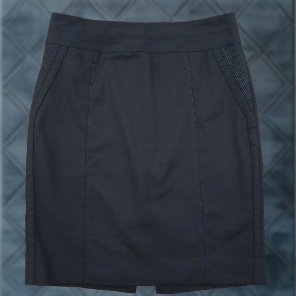 White House Black Market White House Black Market Skirt Size 6 Black Lined Slit Knee Length Pencil Straight Women Adults Regular Cotton Blend Vintage No Size 28" / US 6 / IT 42 - 1 Thumbnail