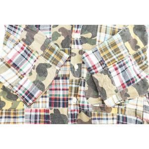 Bape Bape 1st Camo plaid check patchwork shirt Size US M / EU 48-50 / 2 - 5 Thumbnail