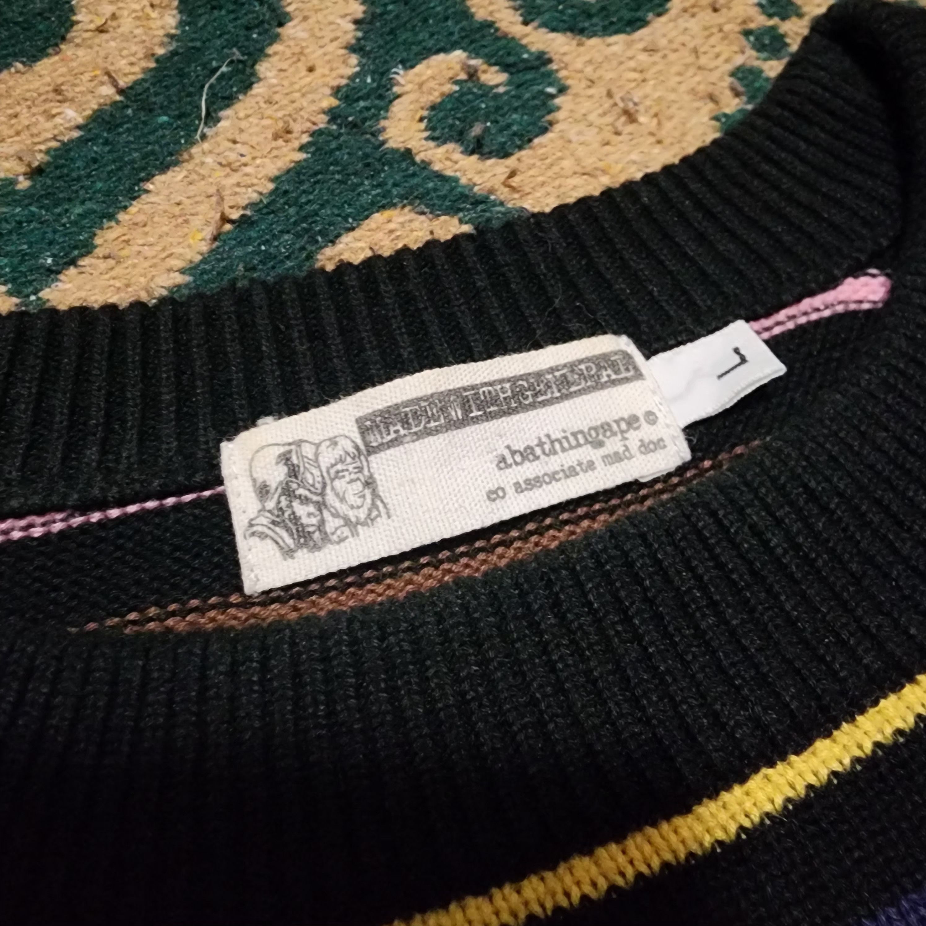 Bape Multicolor Knit Sweater Size US L / EU 52-54 / 3 - 4 Thumbnail