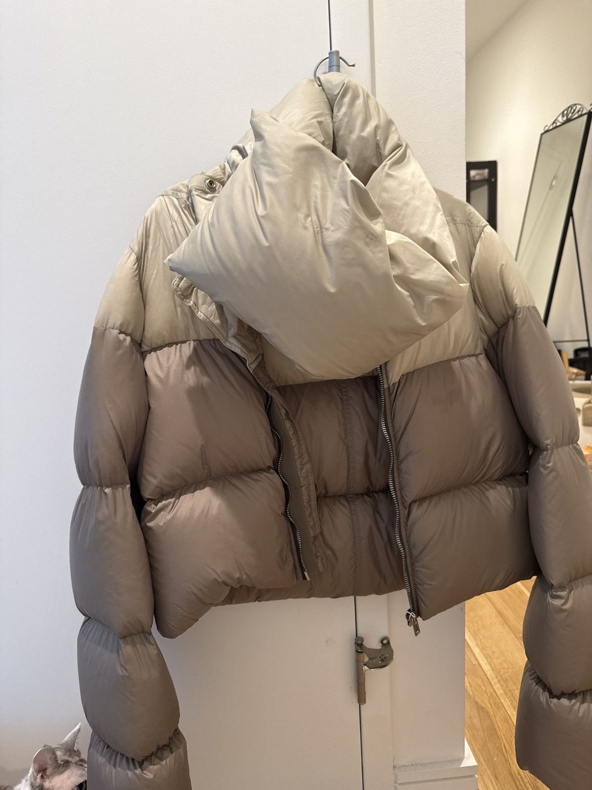 Rick Owens rick owens beige taupe down funnel neck jacket- gently used Size XS / US 0-2 / IT 36-38 - 1 Thumbnail