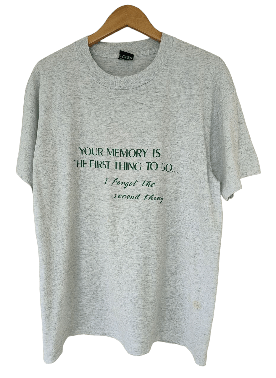 image of 90's Vintage Humor T in Grey, Men's (Size Medium)