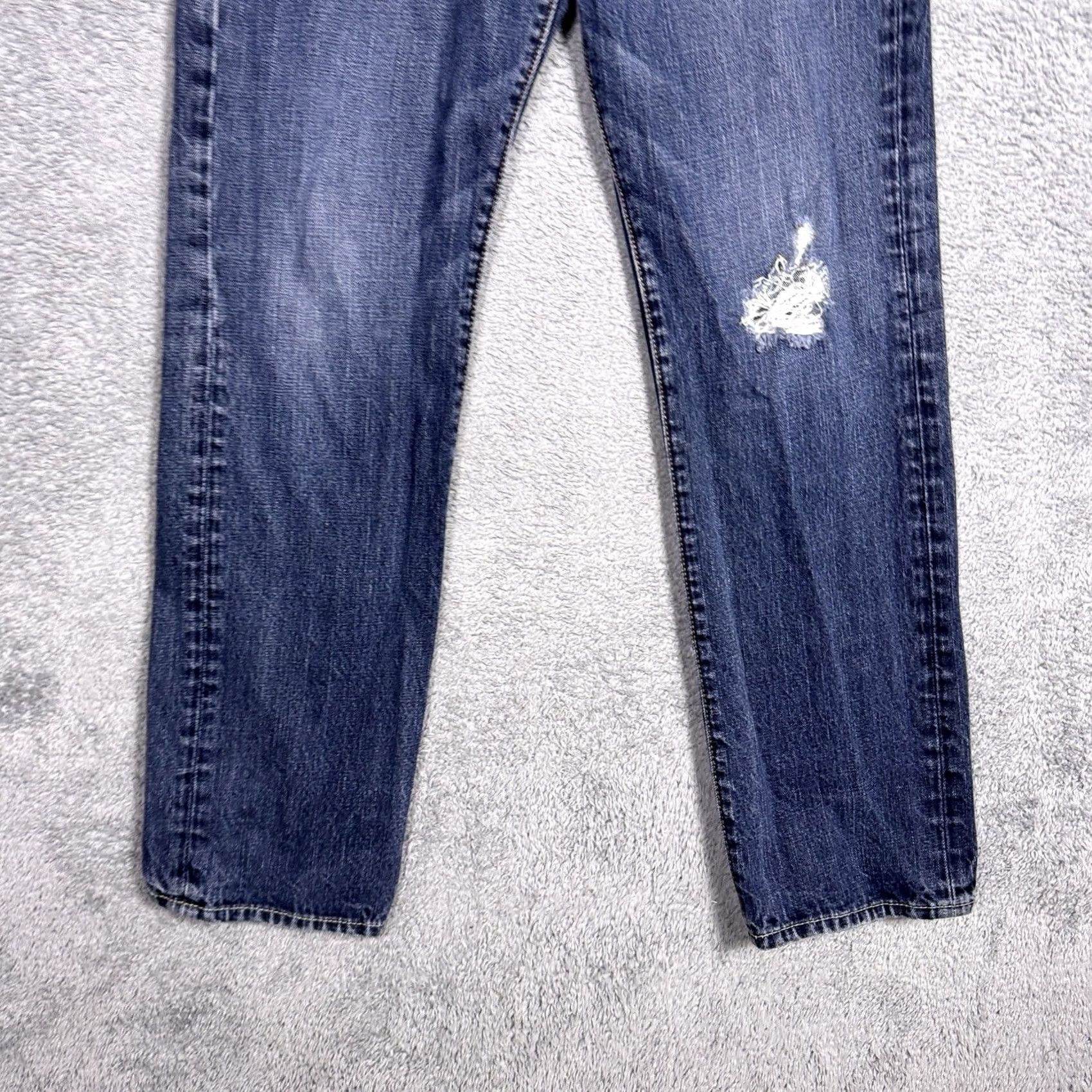 Abercrombie & Fitch VINTAGE Abercrombie & Fitch Jeans Mens 30x30 Slim Straight Indigo Distressed Size US 30 / EU 46 - 2 Thumbnail