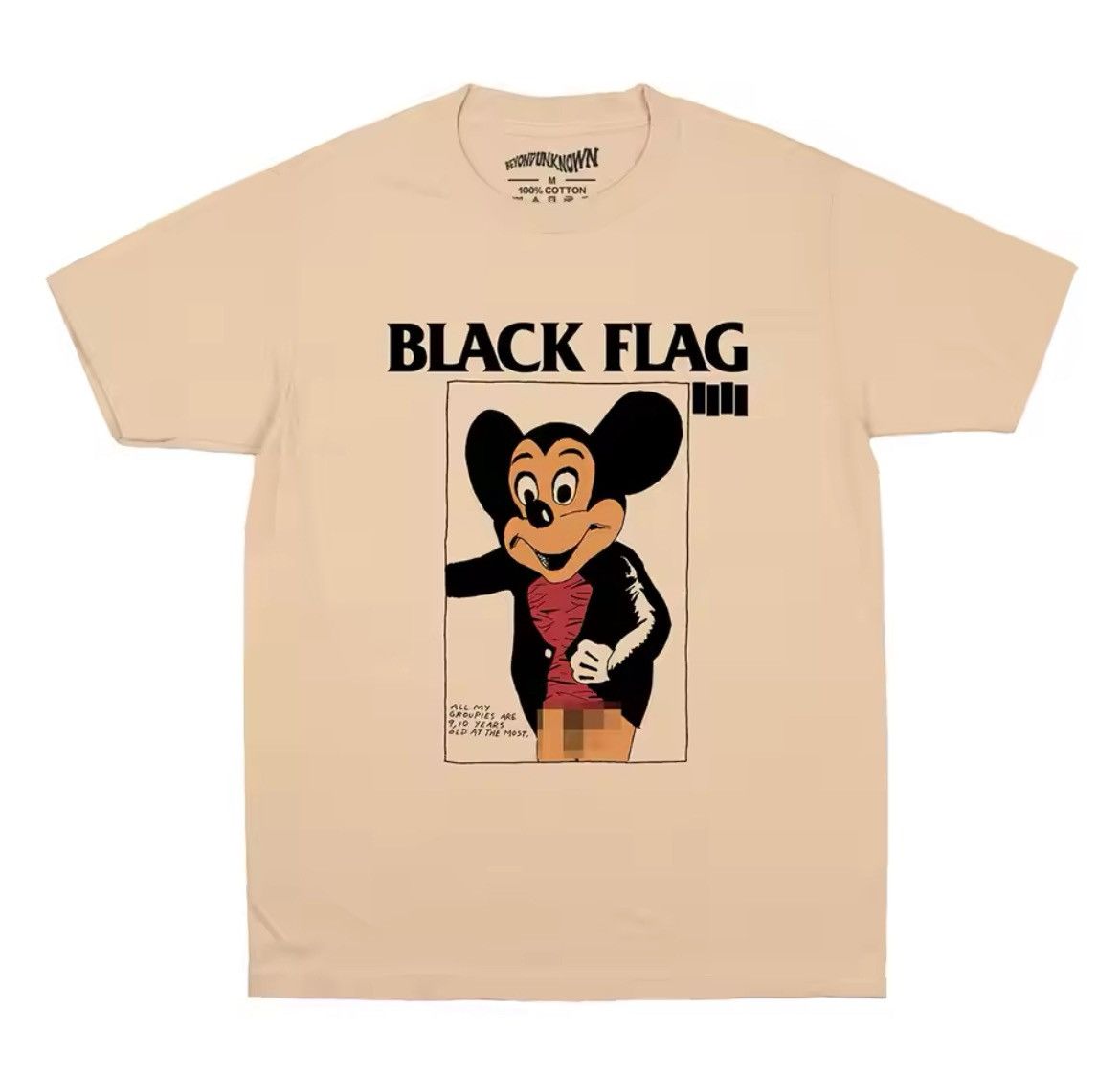 Japanese Brand × Vintage Black Flag Mickey Graphic Printed Cotton Tshirt Size US XL / EU 56 / 4 - 3 Thumbnail