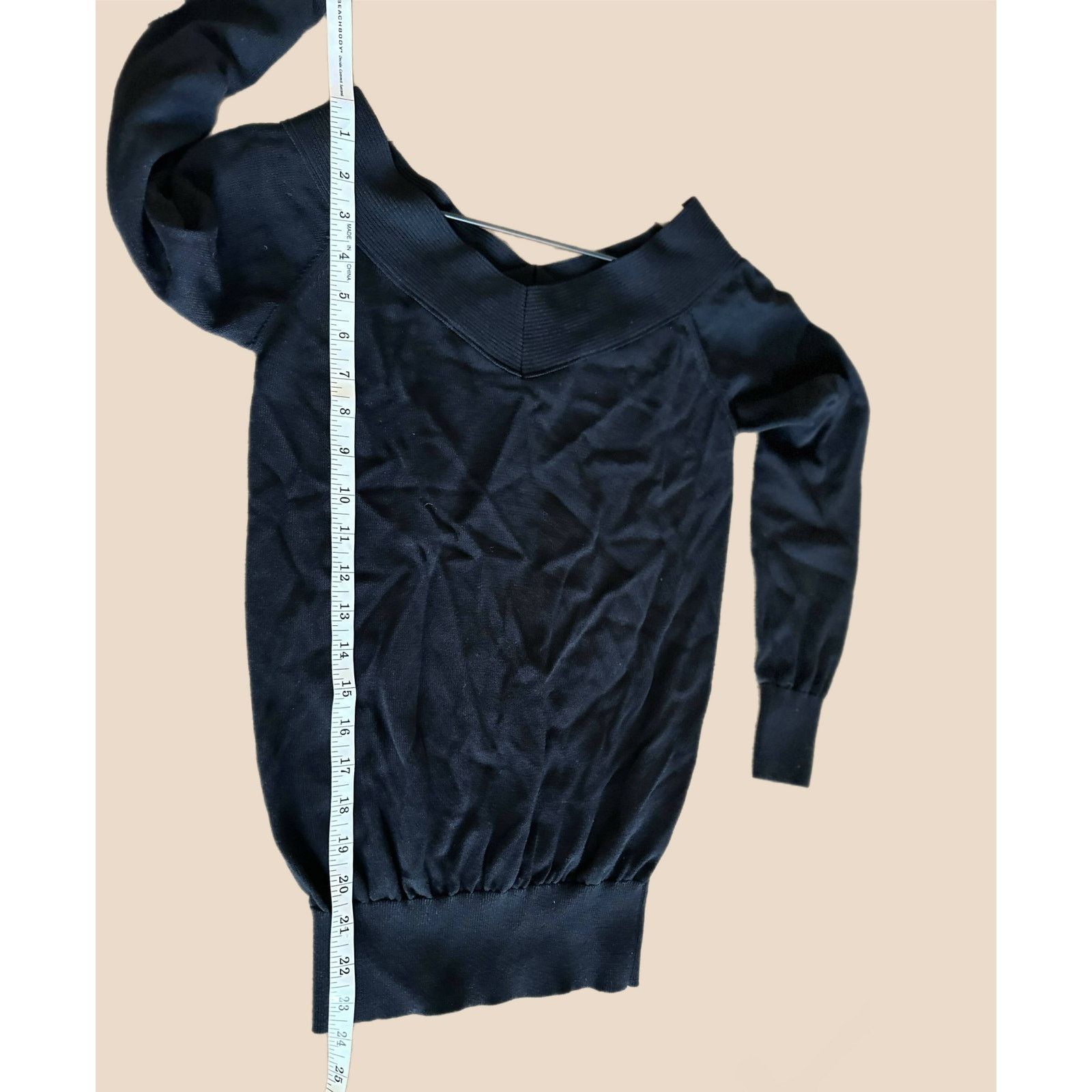 Reiss Reiss Long Sleeve Wide V-Neck Sweater - Black Size XS / US 0-2 / IT 36-38 - 5 Thumbnail